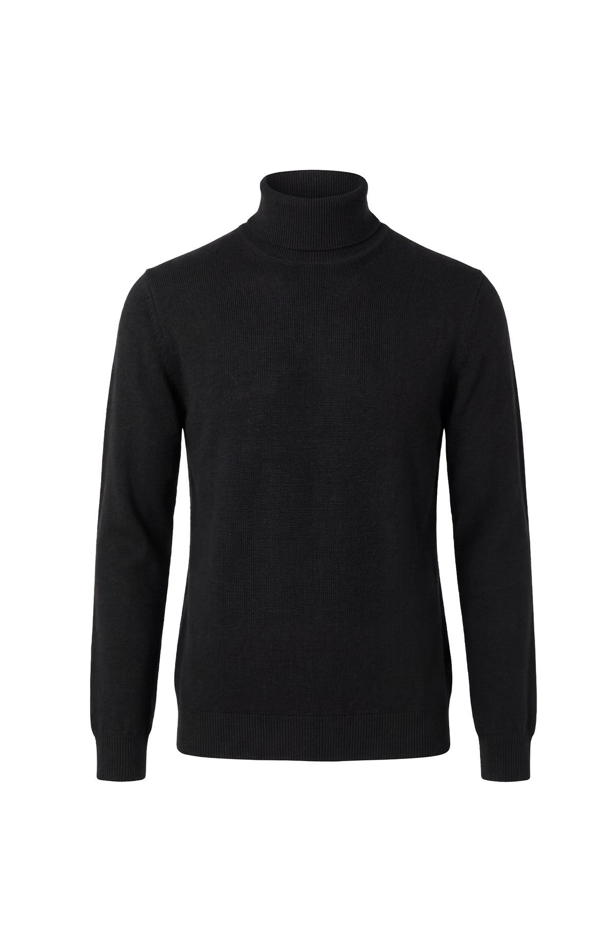 Erkek Relaxed Fit Mock Turtleneck - Siyah