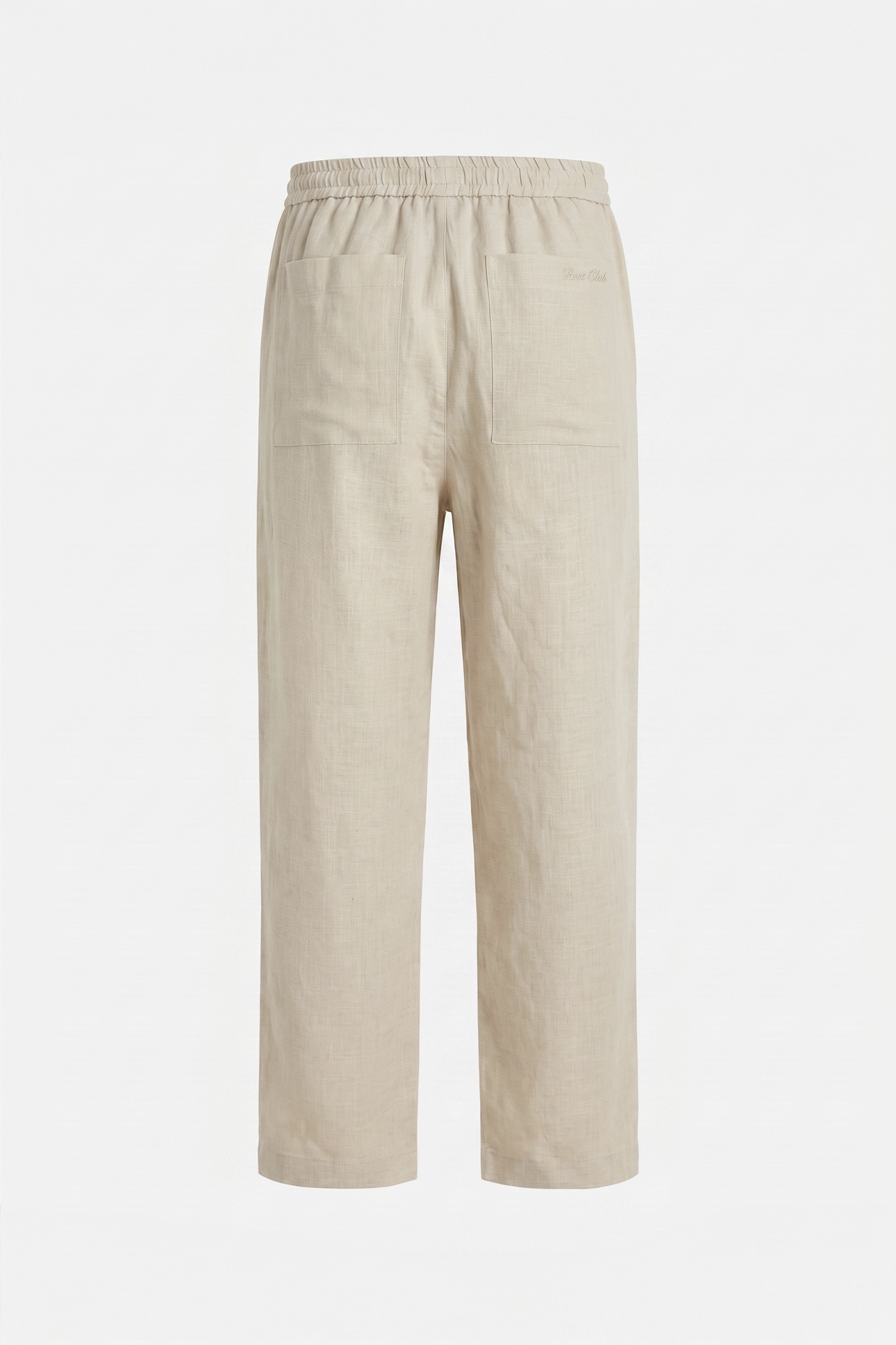 Erkek Relaxed Fit Rest Club Linen Pants - Bej