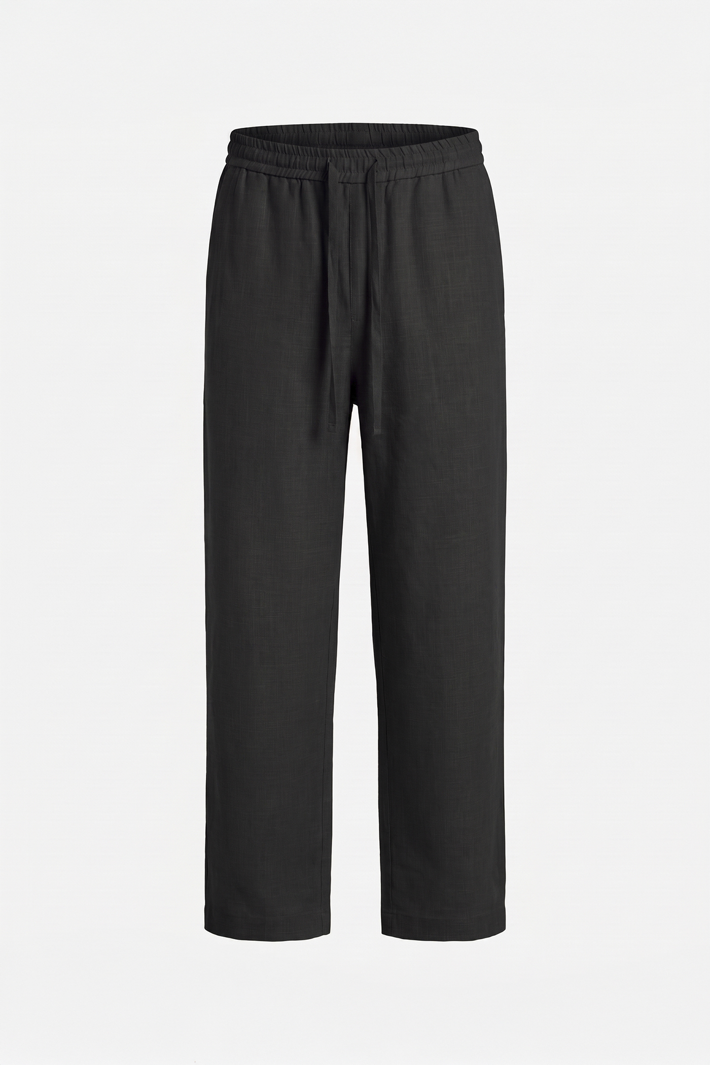 Erkek Relaxed Fit Rest Club Linen Pants - Siyah