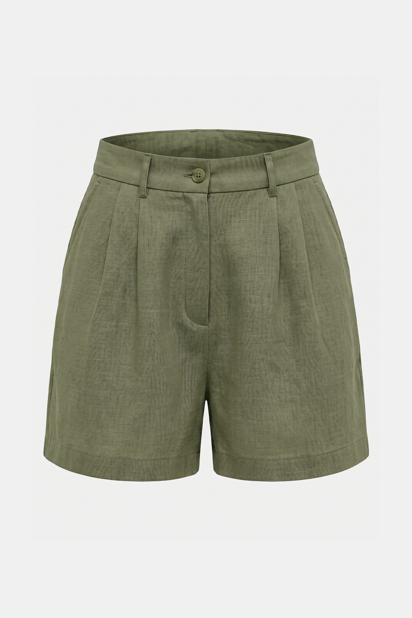 Kadın Oversized Rest Club Linen Short - Haki