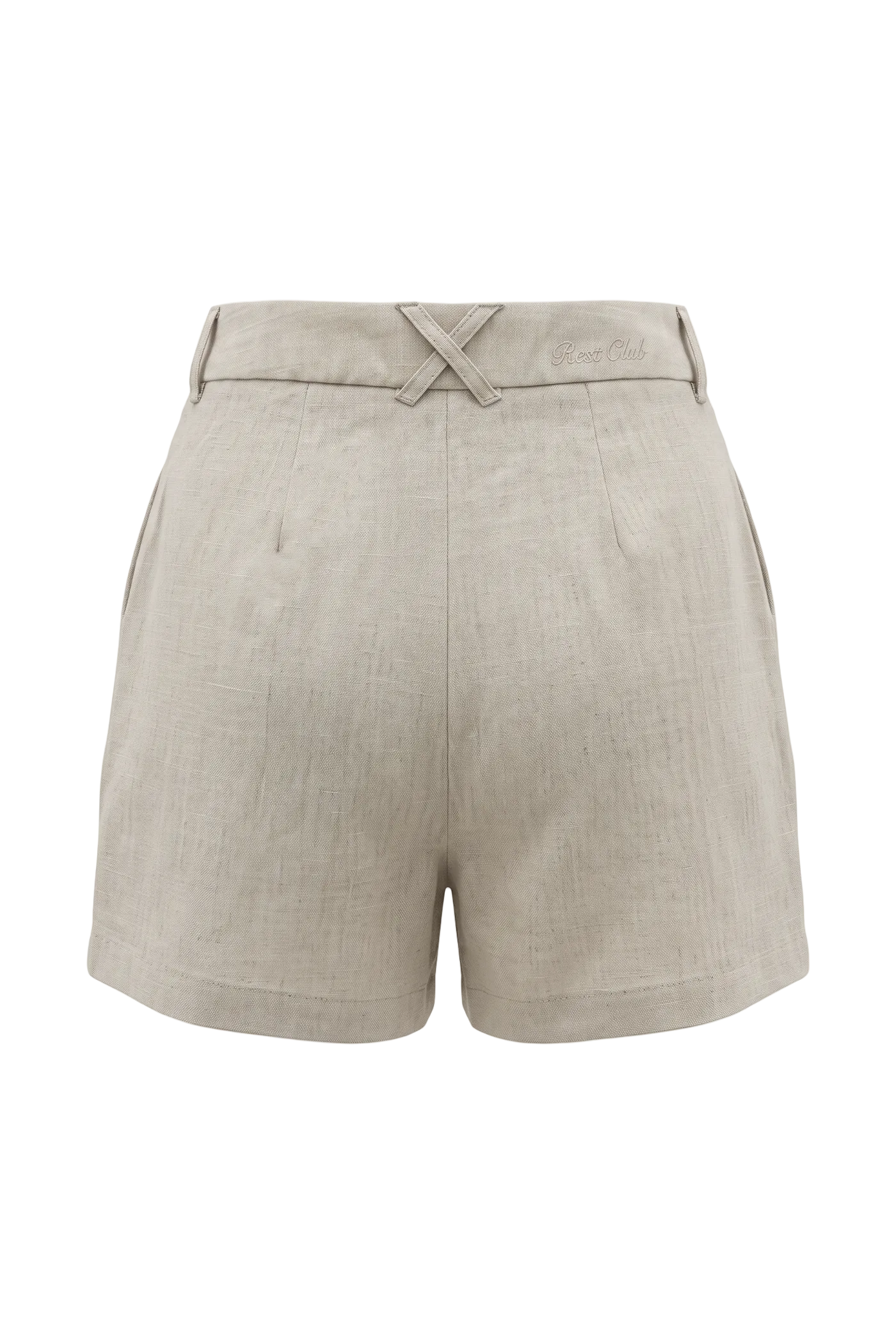 Kadın Oversized Rest Club Linen Short - Bej