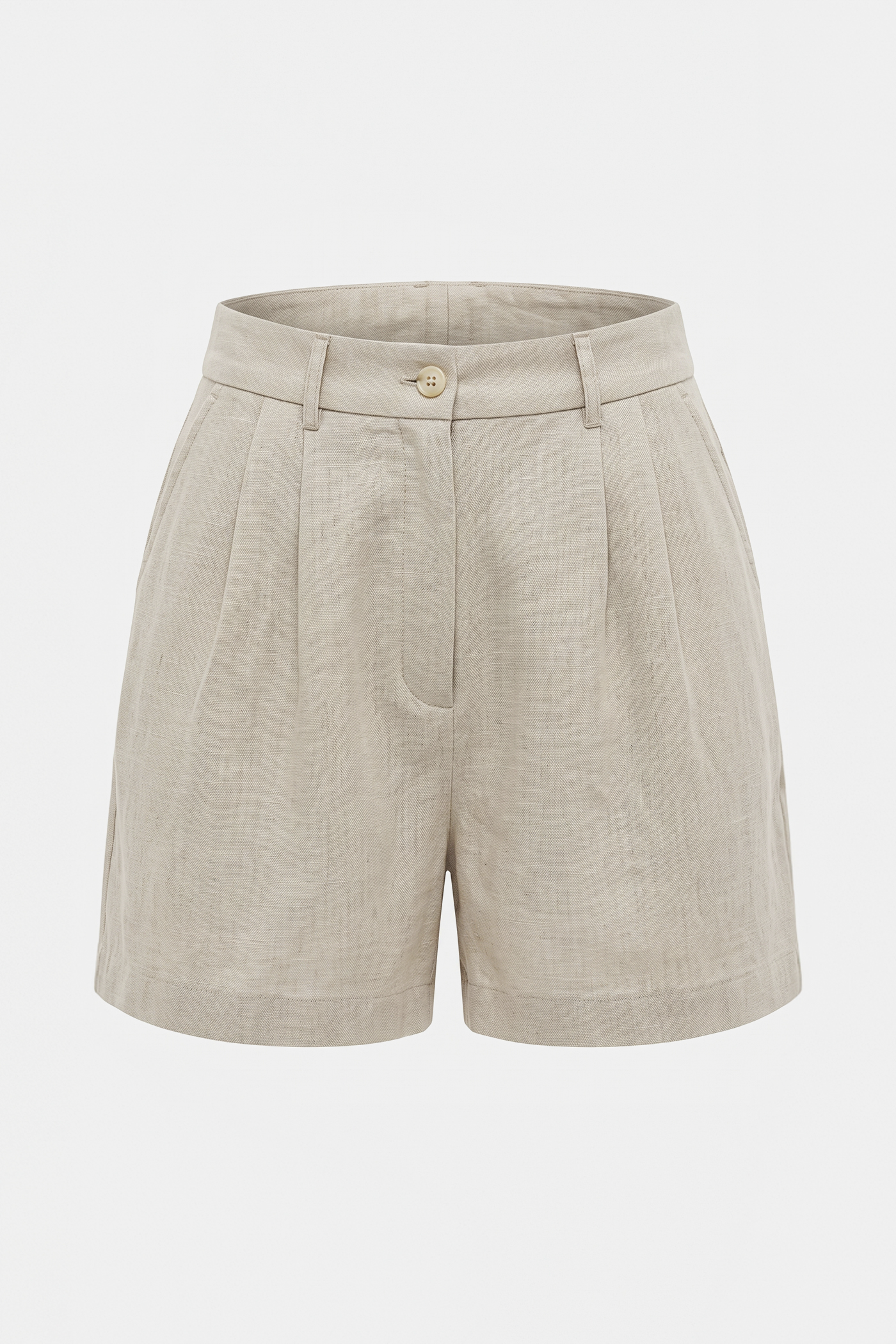 Kadın Oversized Rest Club Linen Short - Bej