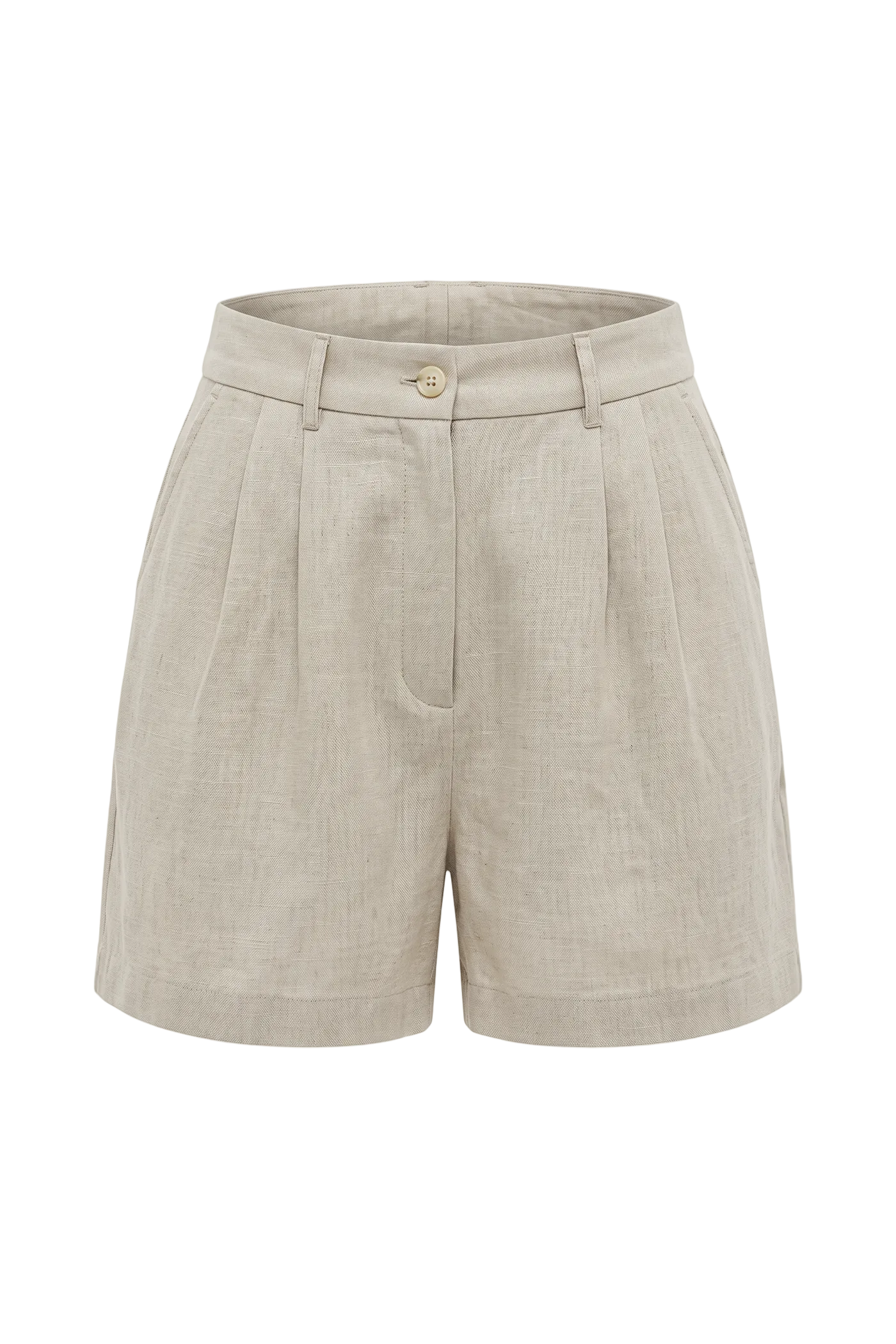 Kadın Oversized Rest Club Linen Short - Bej