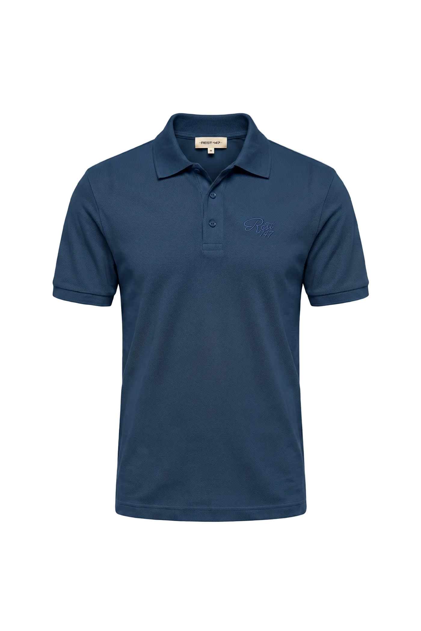 Erkek Relaxed Fit Rest Club Polo T-shirt - Koyu Mavi