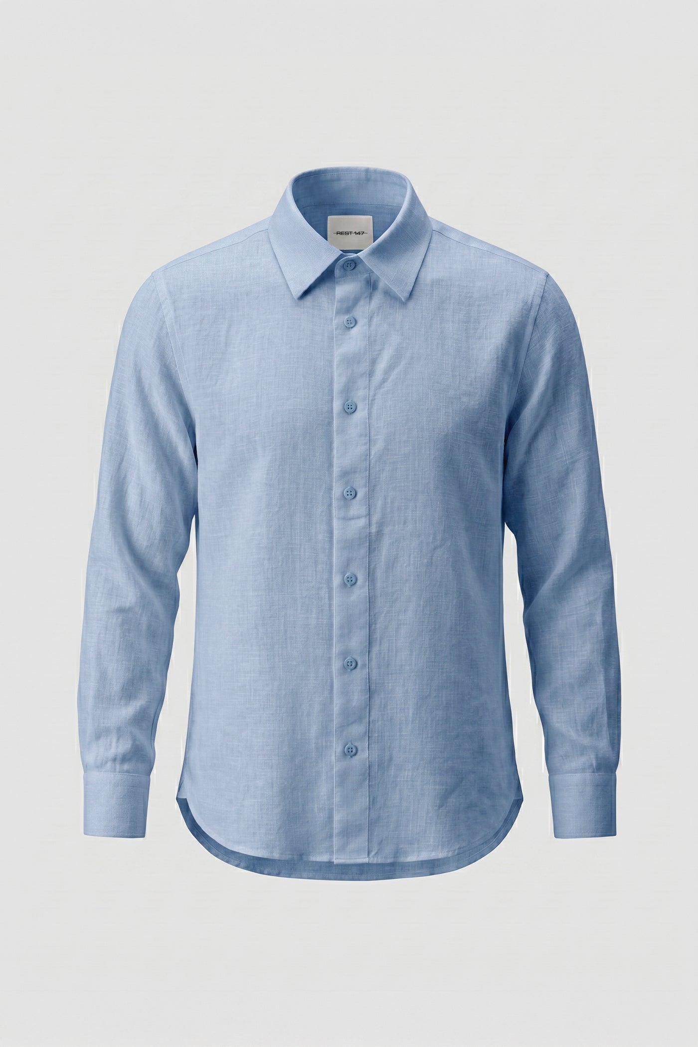 Erkek Oversized Leather Detailed Linen Shirt