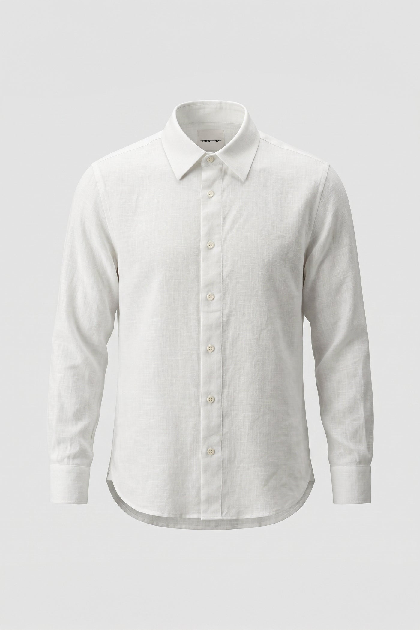 Erkek Oversized Leather Detailed Linen Shirt