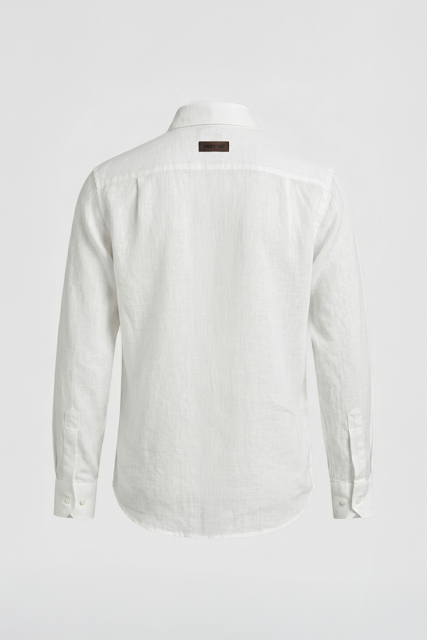 Erkek Oversized Leather Detailed Linen Shirt