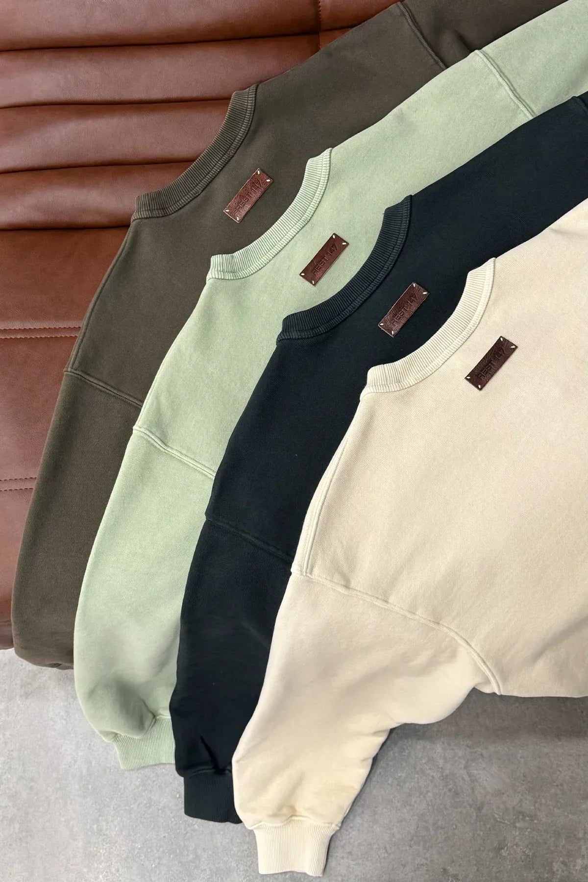 Kadın Boxy Fit Oversized Washed Sweatshirt - Yeşil - REST 147