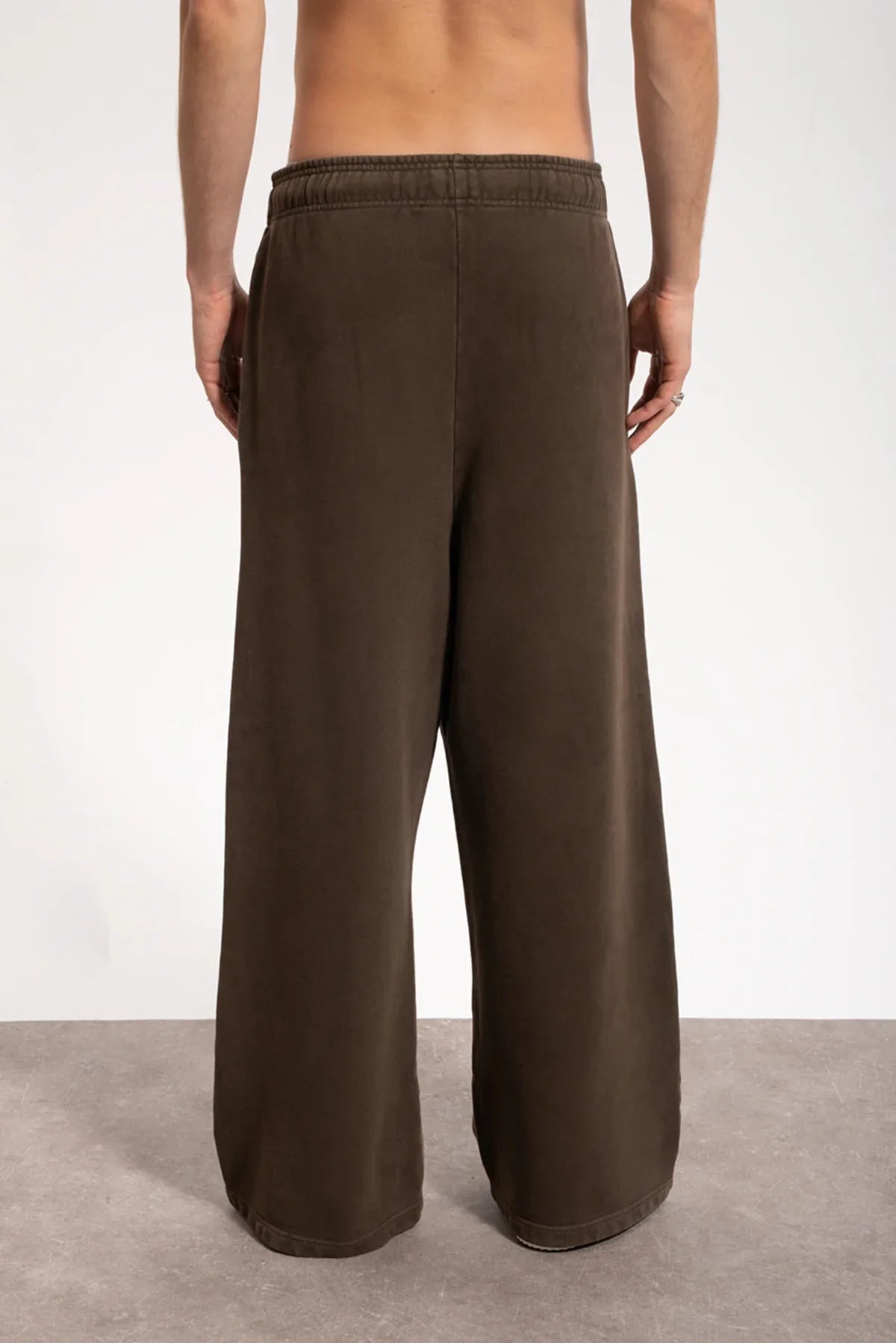 Erkek Baggy Fit Washed Sweatpants - Kahverengi - REST 147