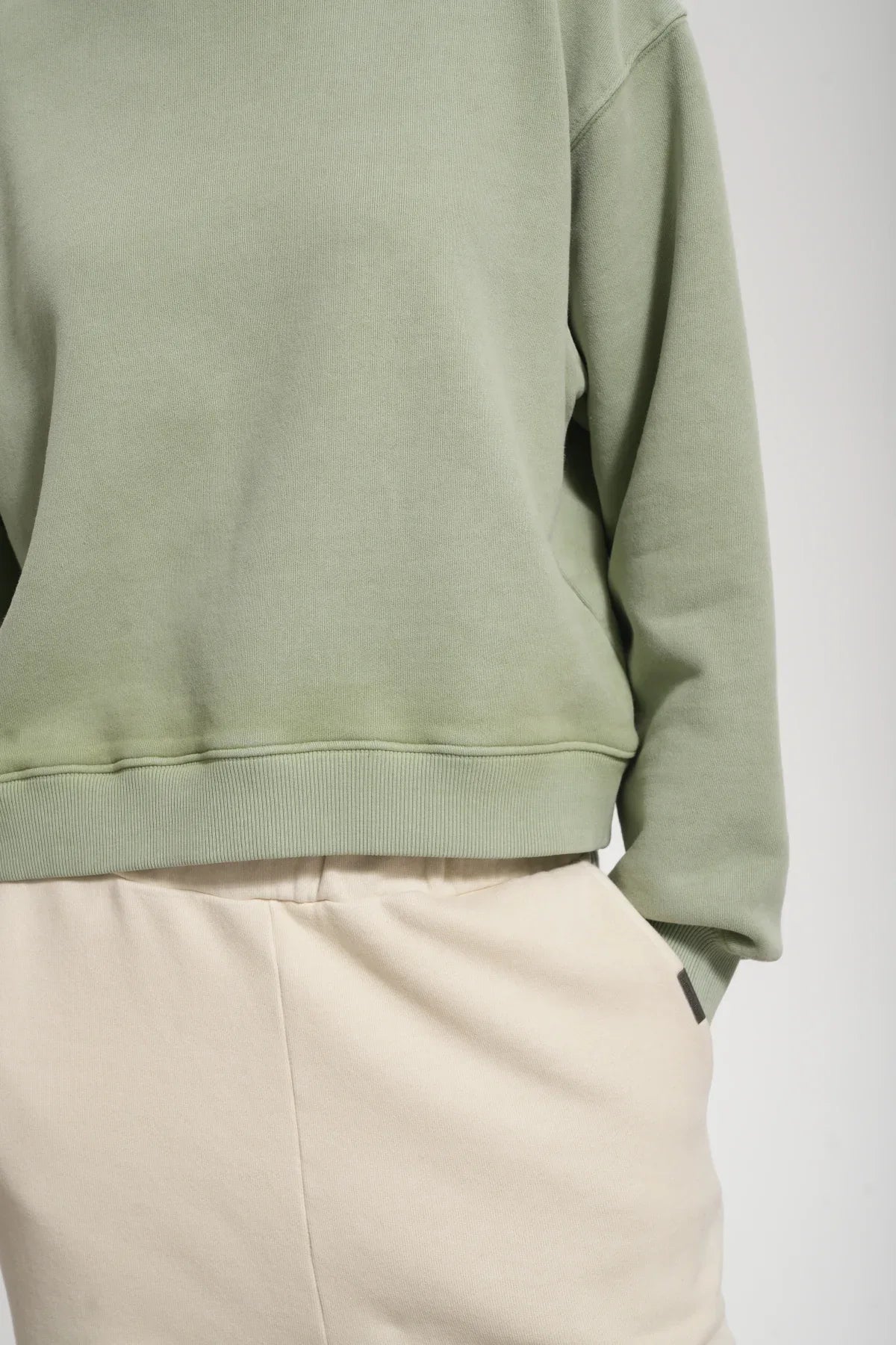 Kadın Boxy Fit Oversized Washed Sweatshirt - Yeşil - REST 147