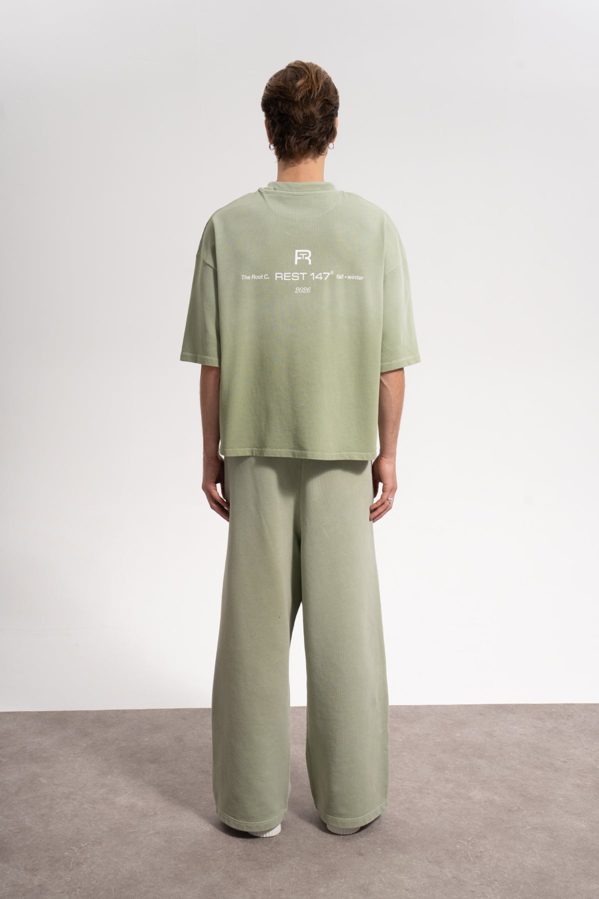 Unisex Boxy Fit Rt Icon Sprey Printed T-Shirt - Yeşil