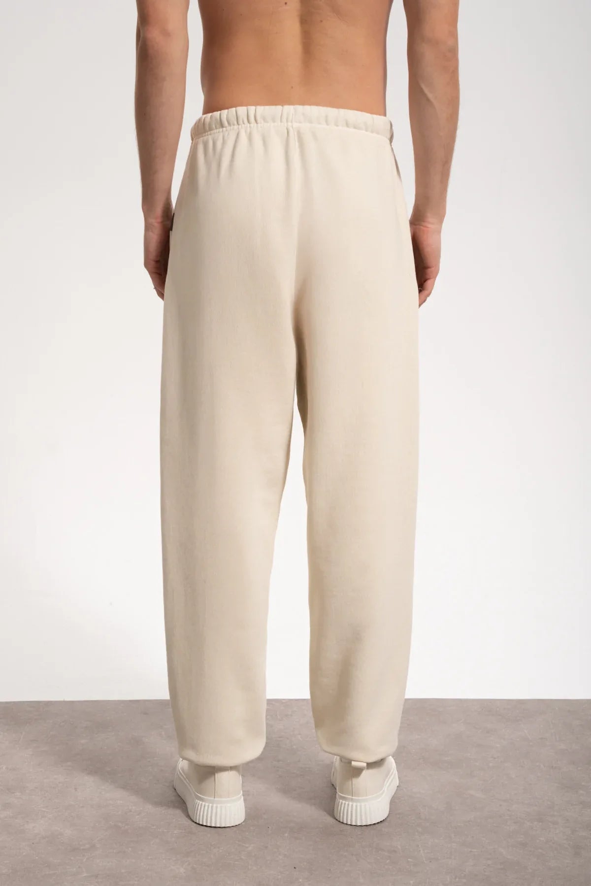 Erkek Relaxed Fit Washed Sweatpants - Bej - REST 147