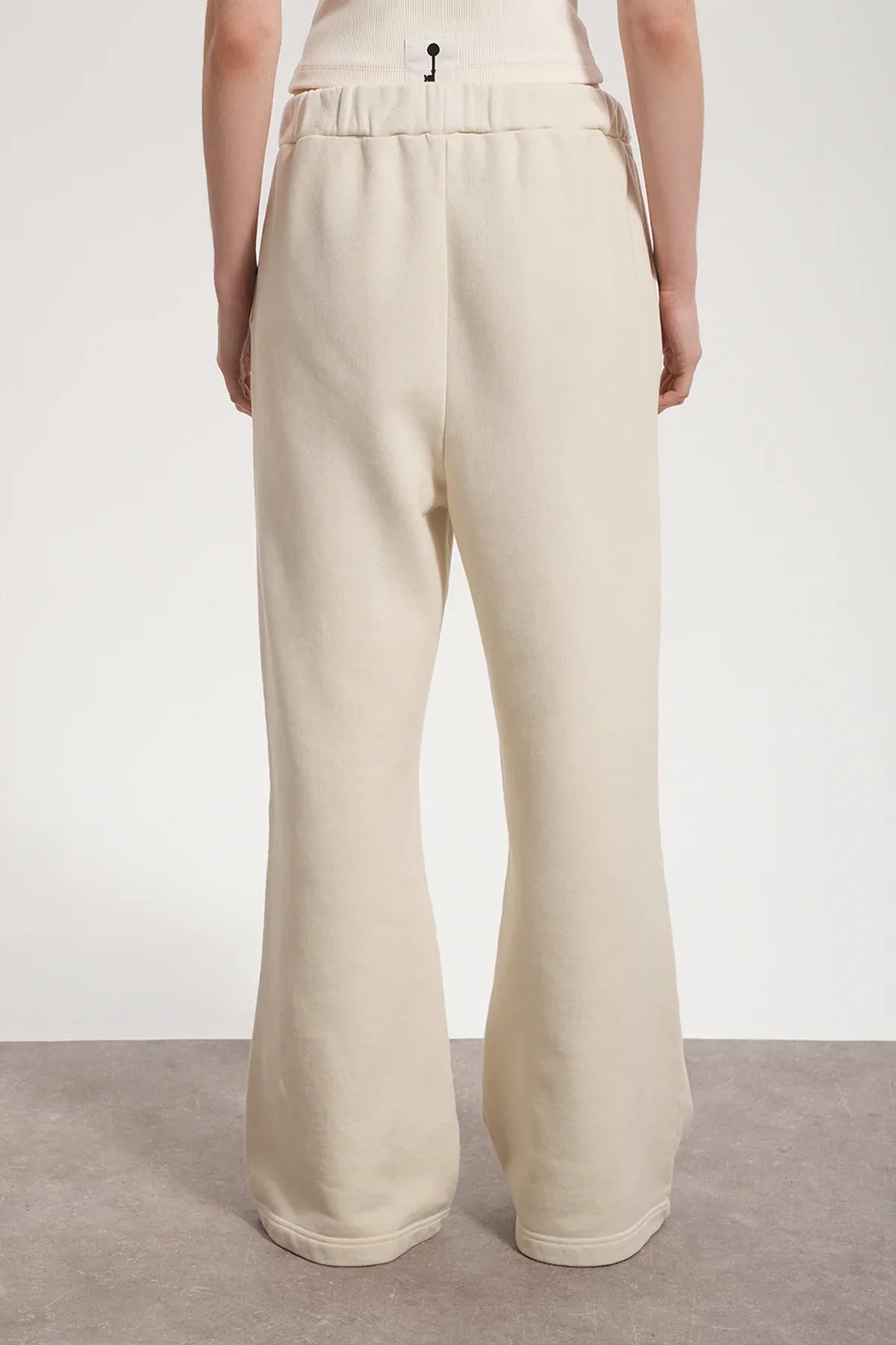 Kadın Flared Wide Leg Washed Sweatpants - Bej - REST 147