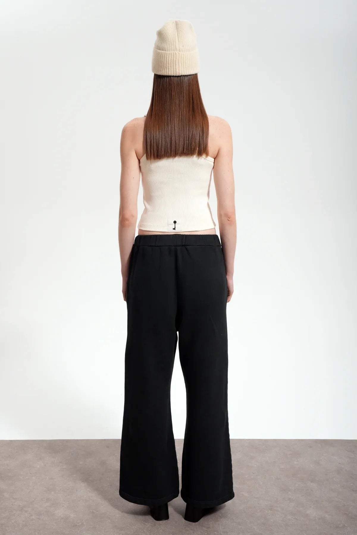 Kadın Flared Wide Leg Washed Sweatpants - Siyah - REST 147