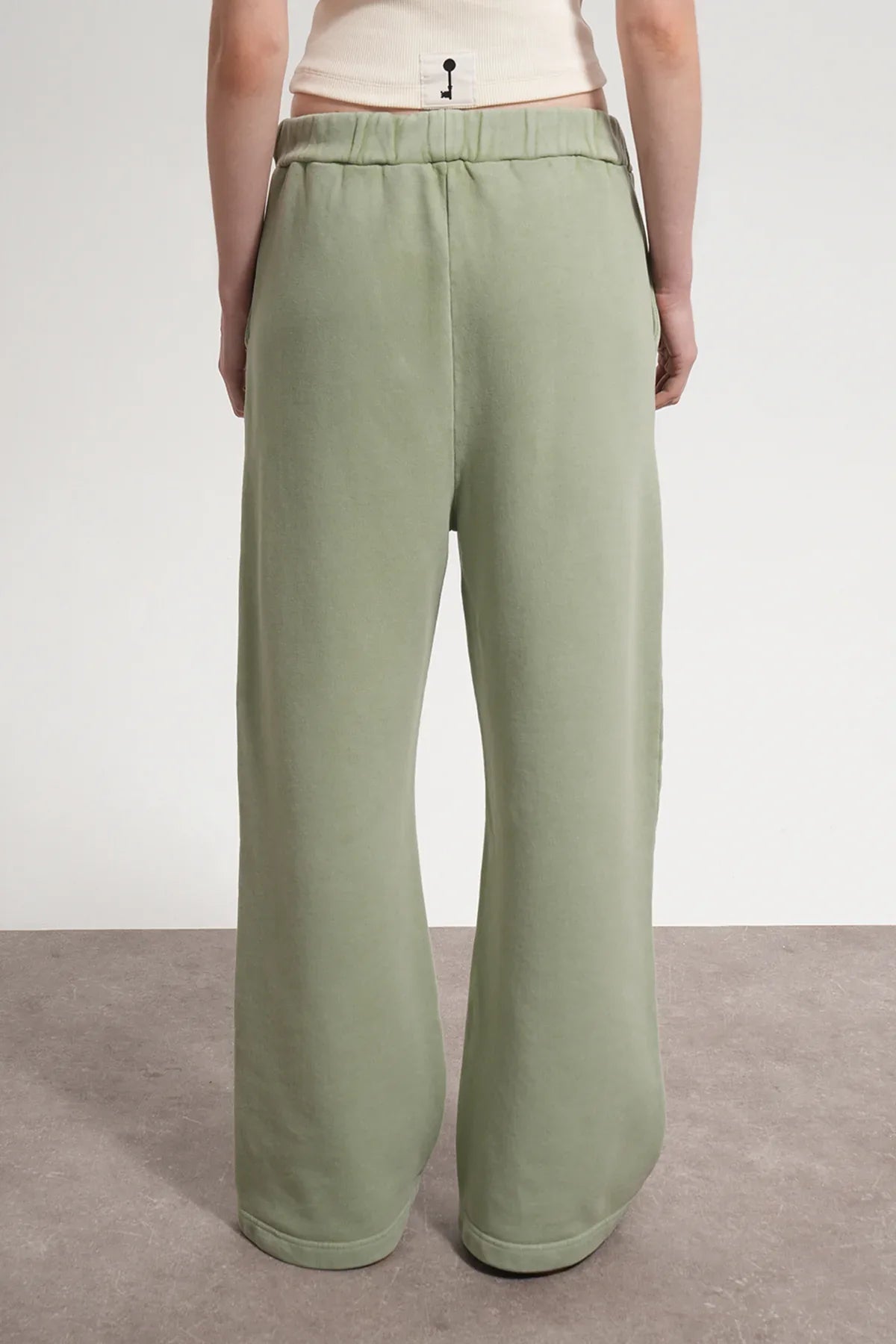 Kadın Flared Wide Leg Washed Sweatpants - Yeşil - REST 147