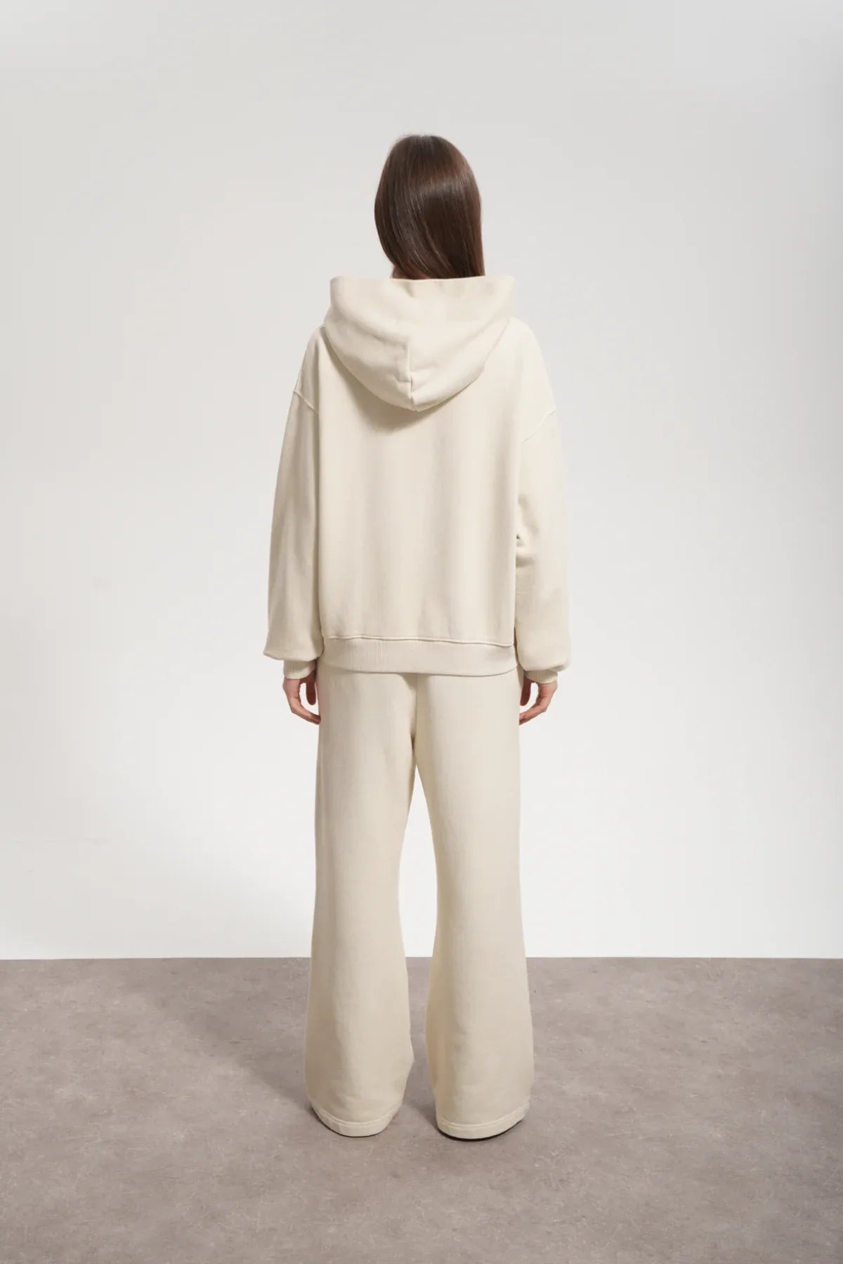 Kadın Boxy Fit Washed Hoodie - Bej - REST 147