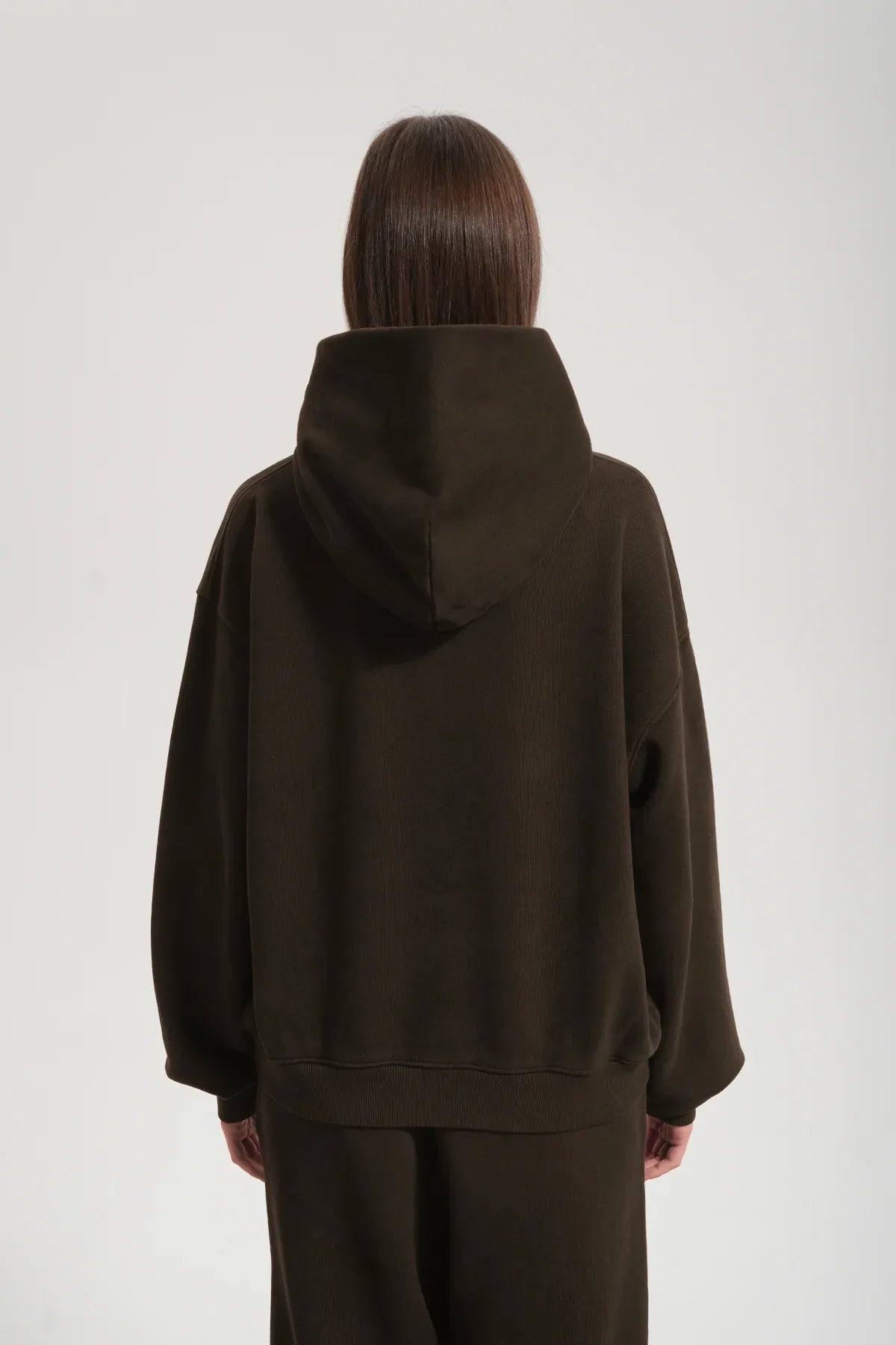 Kadın Boxy Fit Washed Hoodie - Kahverengi - REST 147