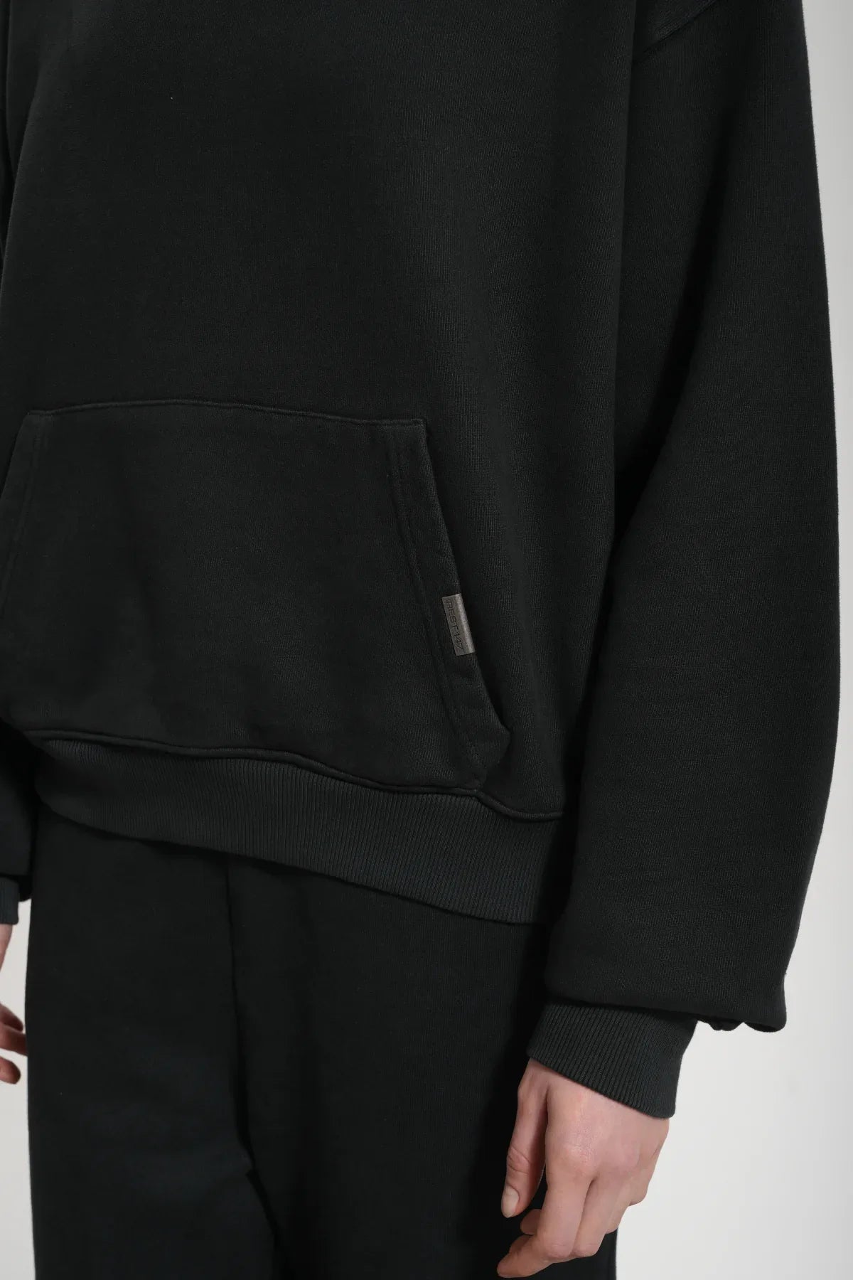 Kadın Boxy Fit Washed Hoodie - Siyah - REST 147