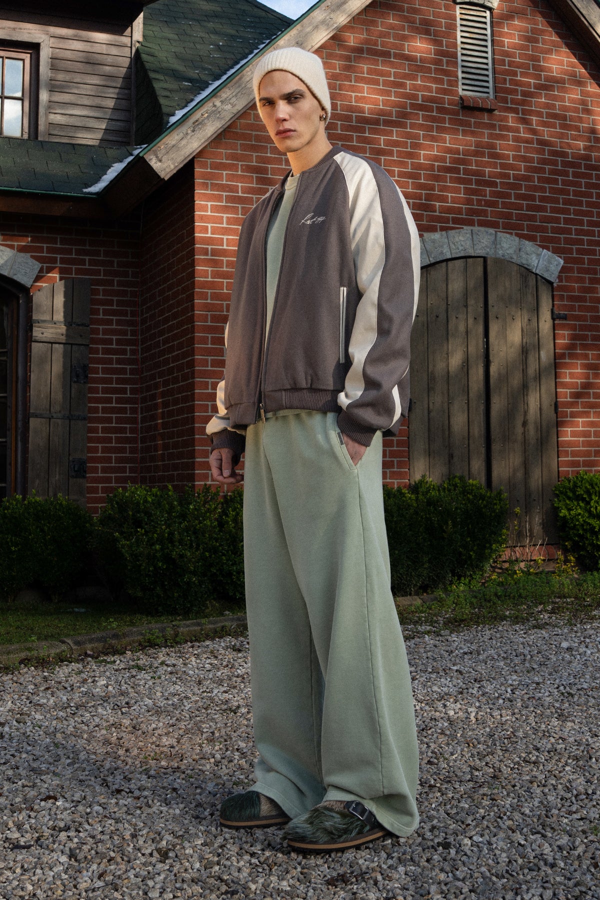 Unisex Relaxed Fit Unisex College Jacket - Kahverengi