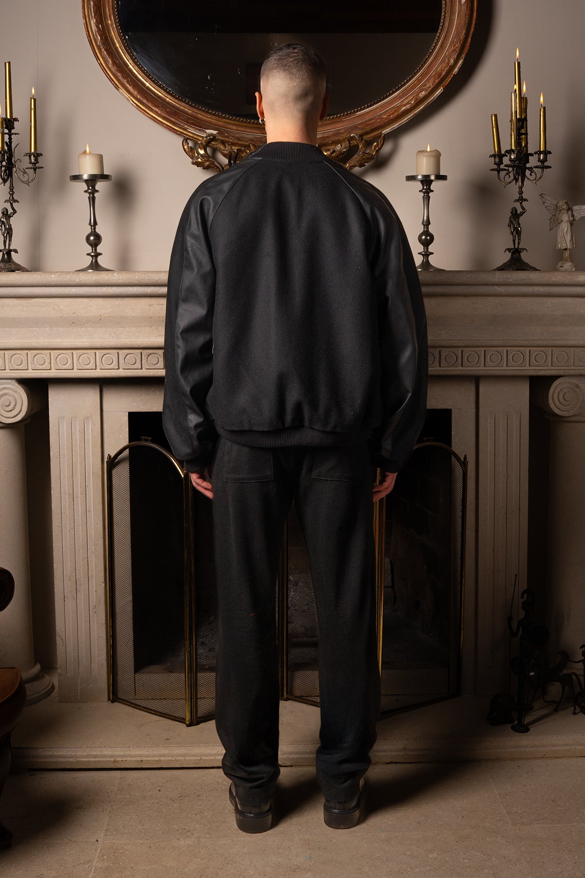 Unisex Relaxed Fit Unisex College Jacket - Siyah