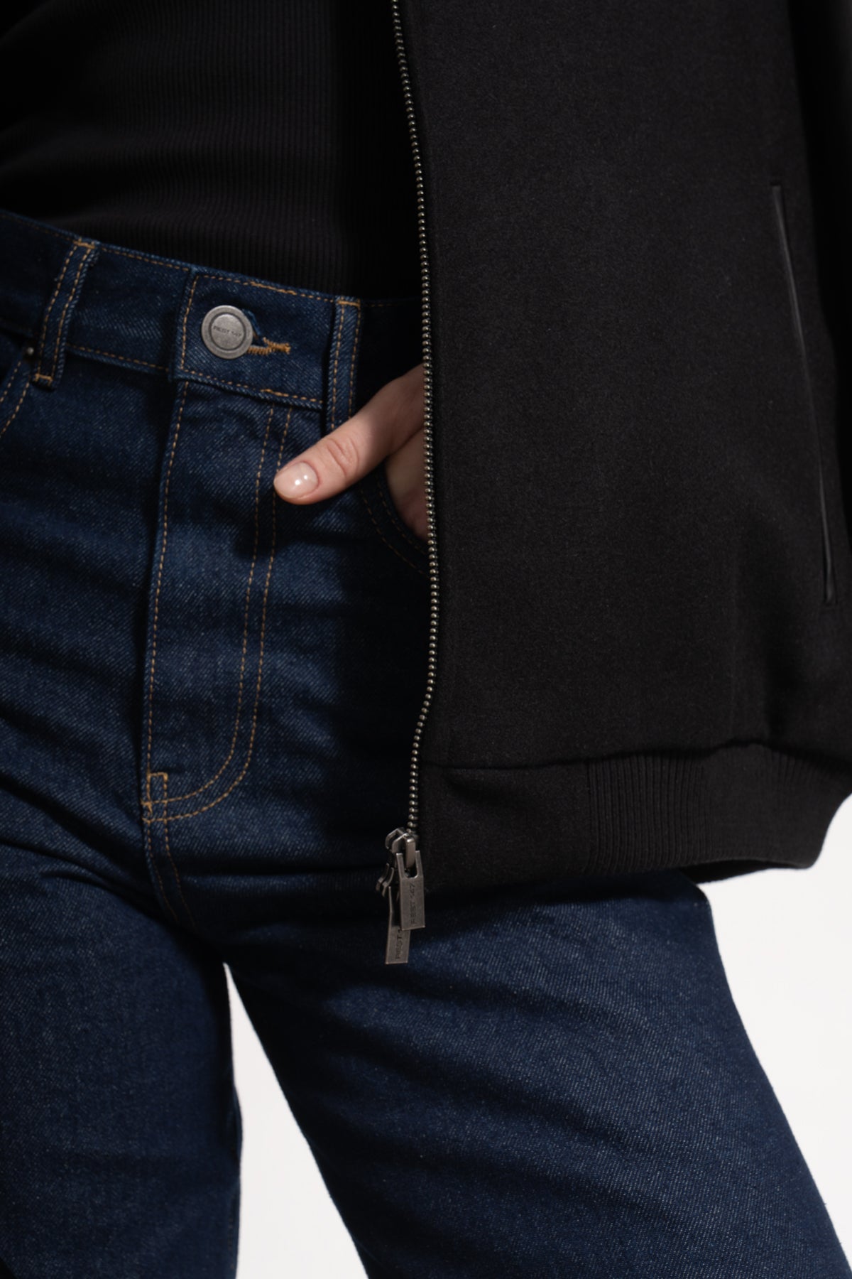 Unisex Relaxed Fit Unisex College Jacket - Siyah