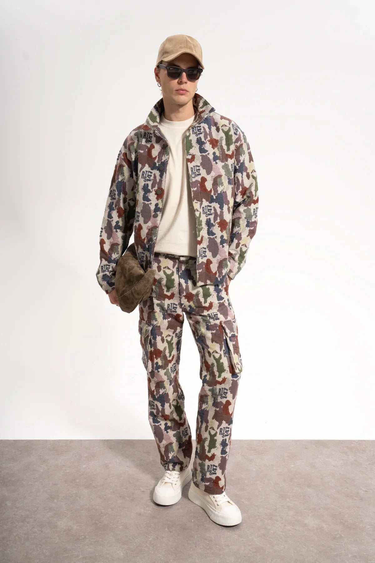 Erkek Relaxed Fit Jacar Camouflage Jacket - Kamuflaj - REST 147