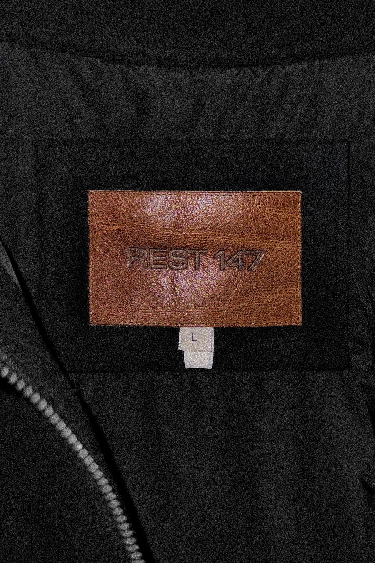 Erkek Relaxed Fit Wool Zipper Jacket Siyah - REST 147