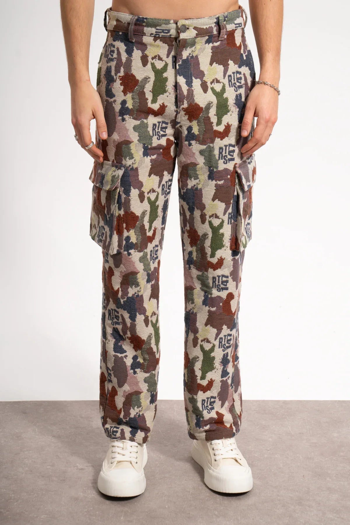Erkek Relaxed Fit Jacar Camouflage Cargo Pants - Kamuflaj - REST 147