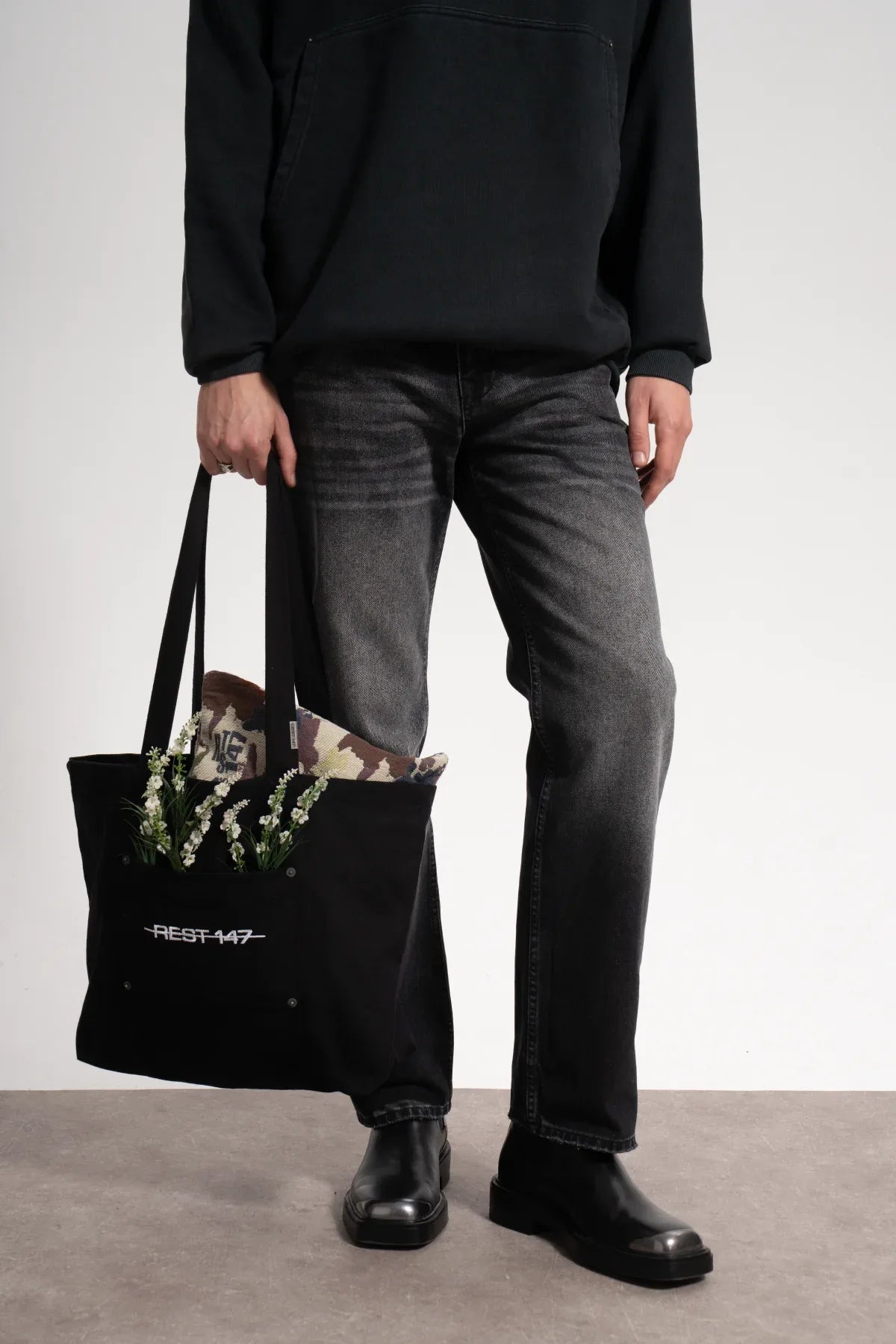 Erkek Relaxed Fit Key Denim Pants - Siyah - REST 147