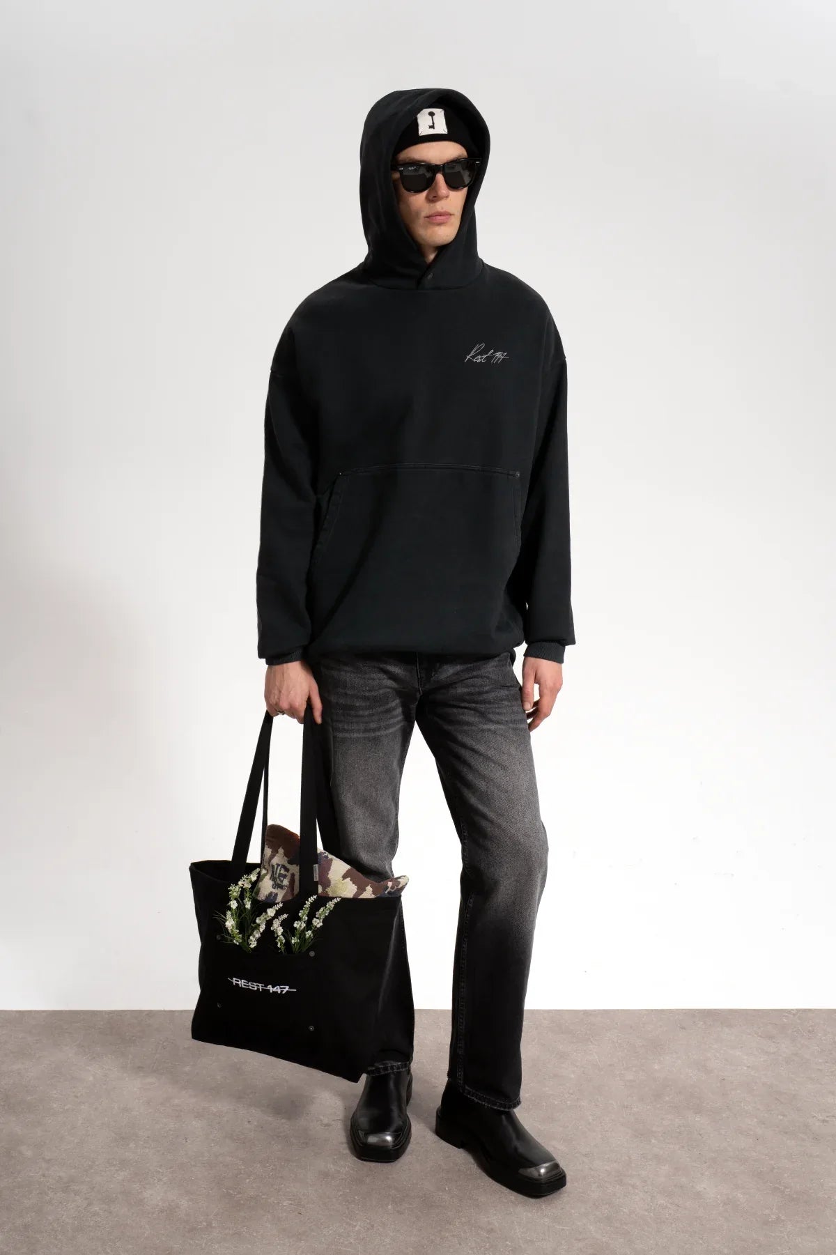 Erkek Relaxed Fit Key Denim Pants - Siyah - REST 147