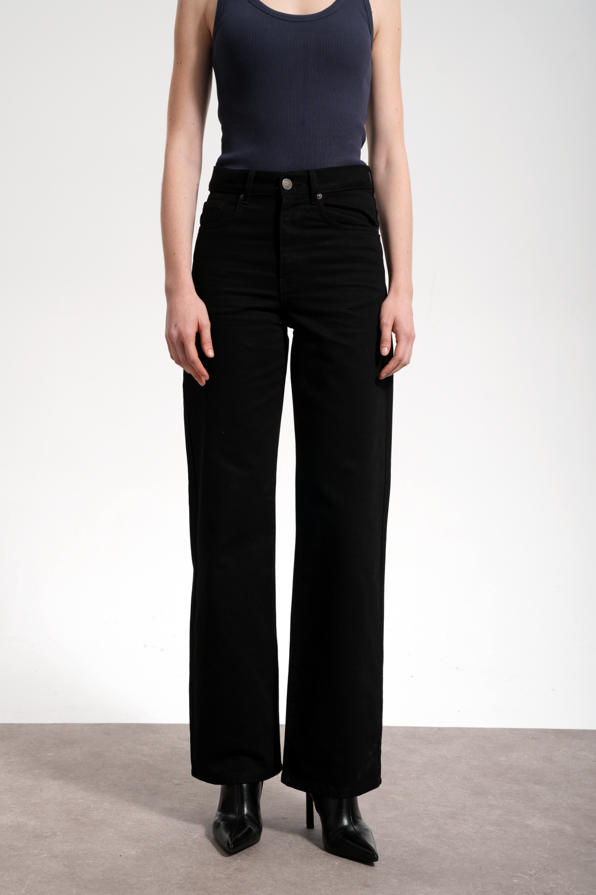 Kadın Straight Key Denim Pants - Siyah