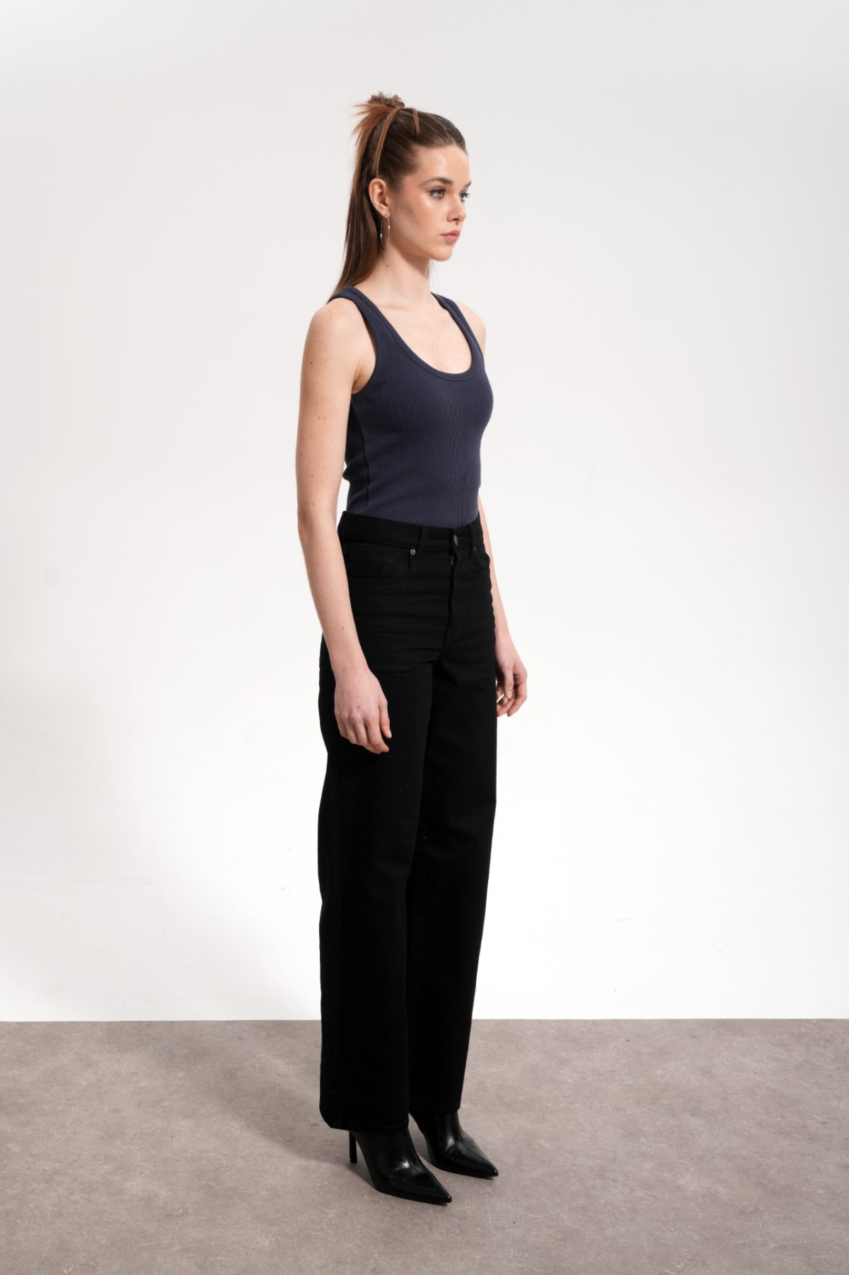 Kadın Straight Key Denim Pants - Siyah