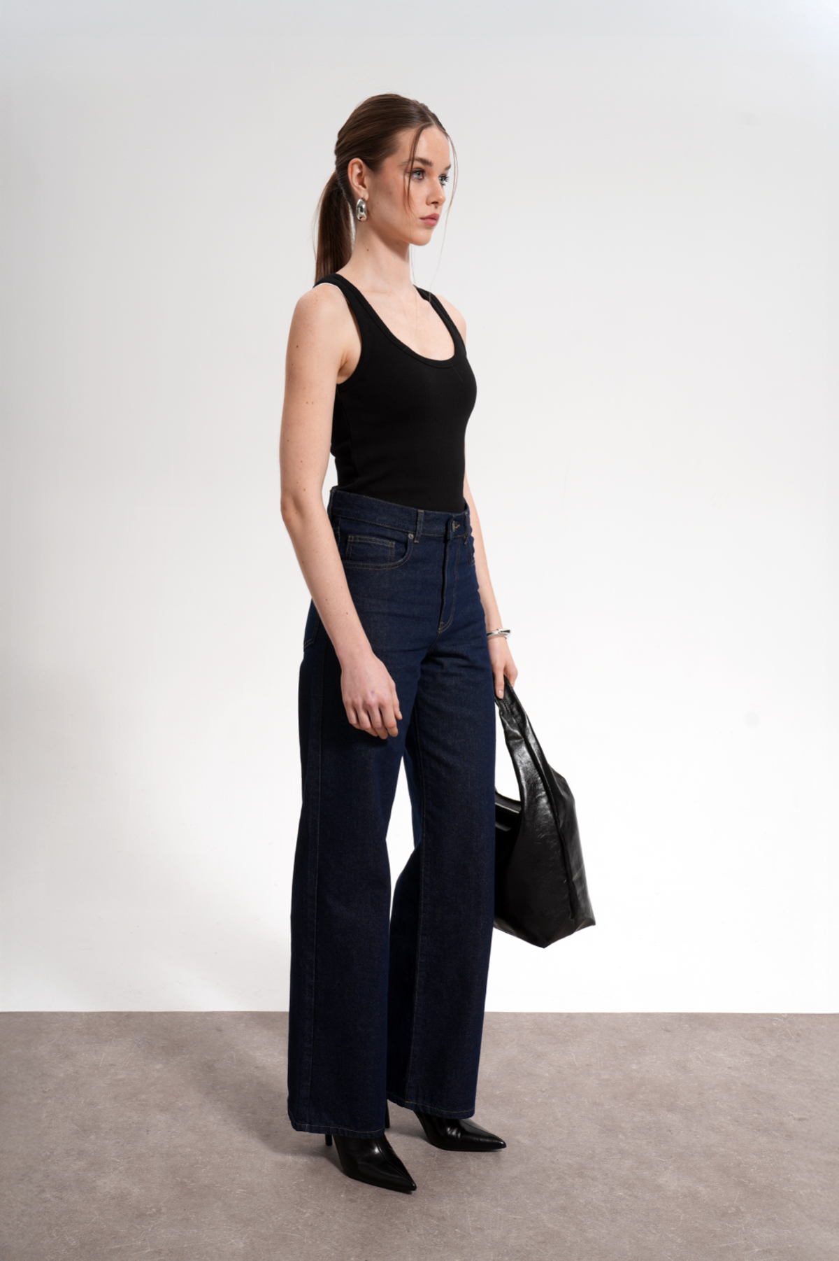 Kadın Straight Key Denim Pants - Lacivert