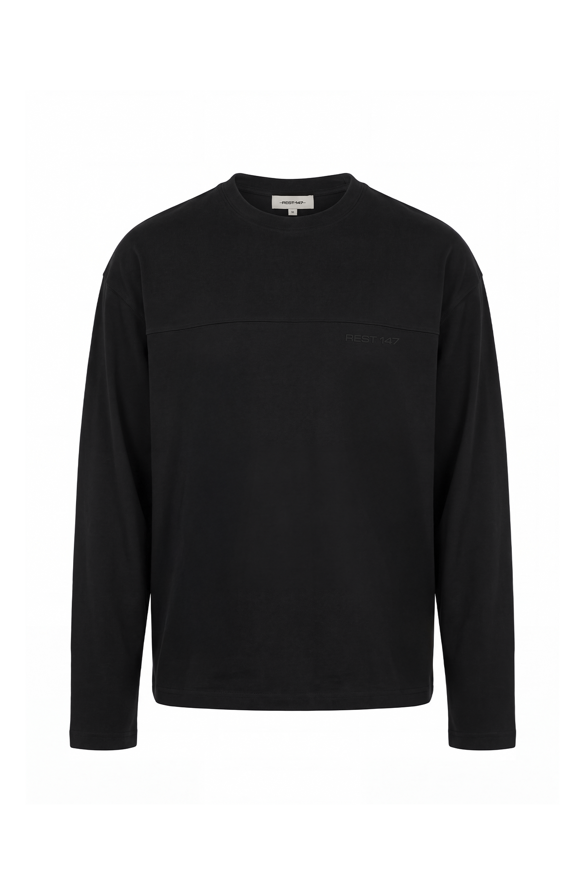 Erkek Relaxed Fit Logo Print Long Sleeve T-Shirt - Siyah