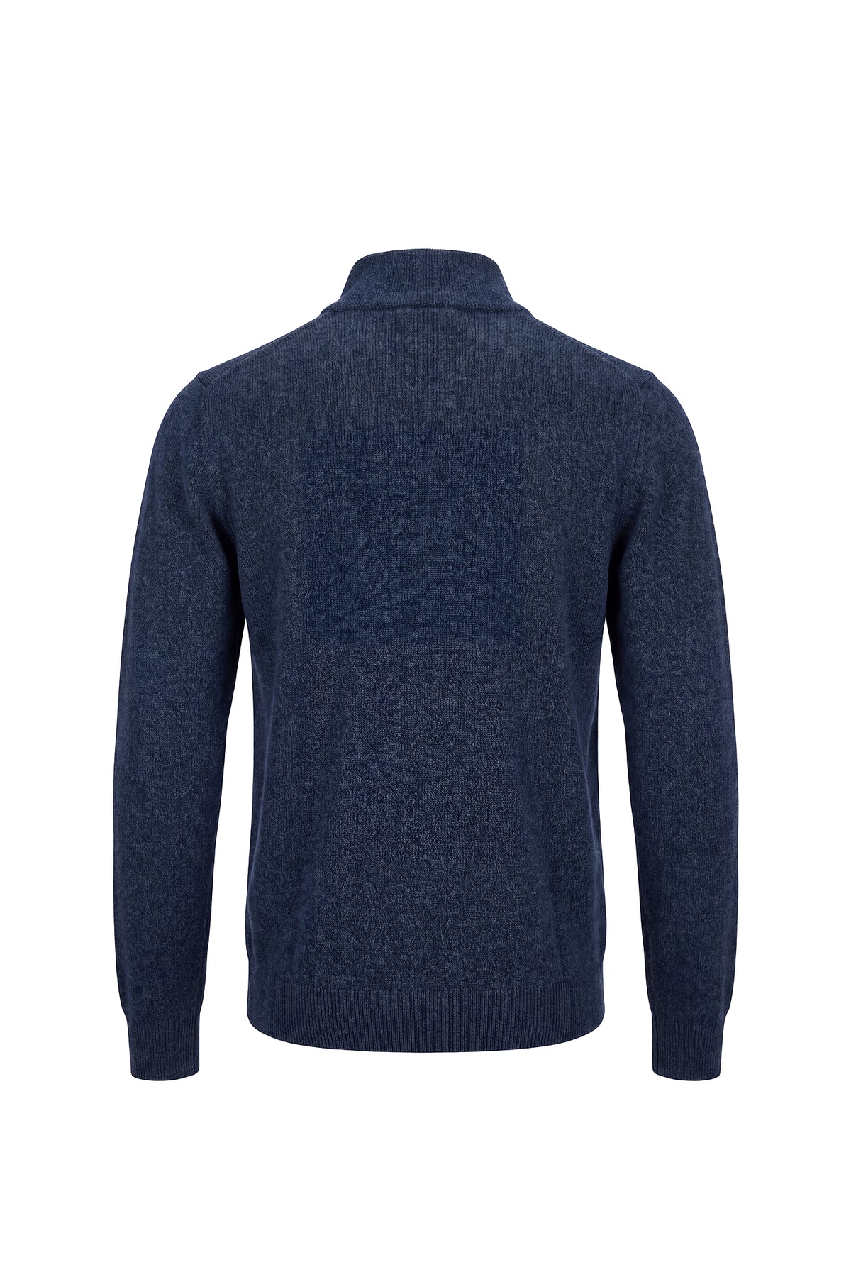 Erkek Relaxed Fit Zipper Mock Turtleneck - Lacivert