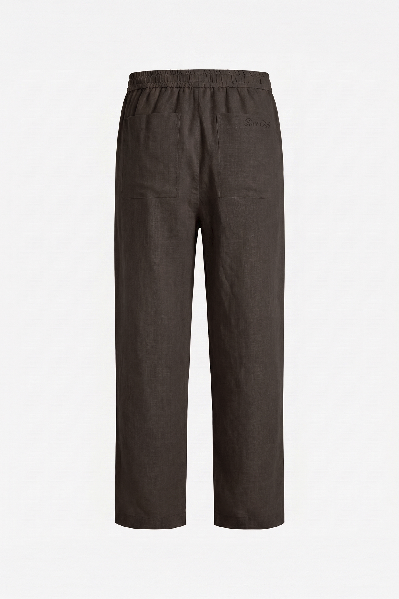 Erkek Relaxed Fit Rest Club Linen Pants - Koyu Kahve