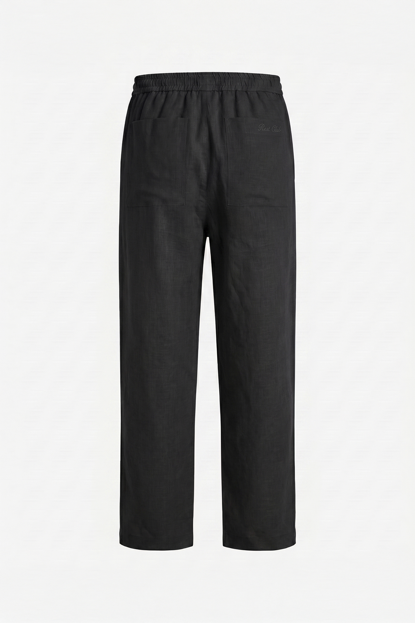 Erkek Relaxed Fit Rest Club Linen Pants - Siyah