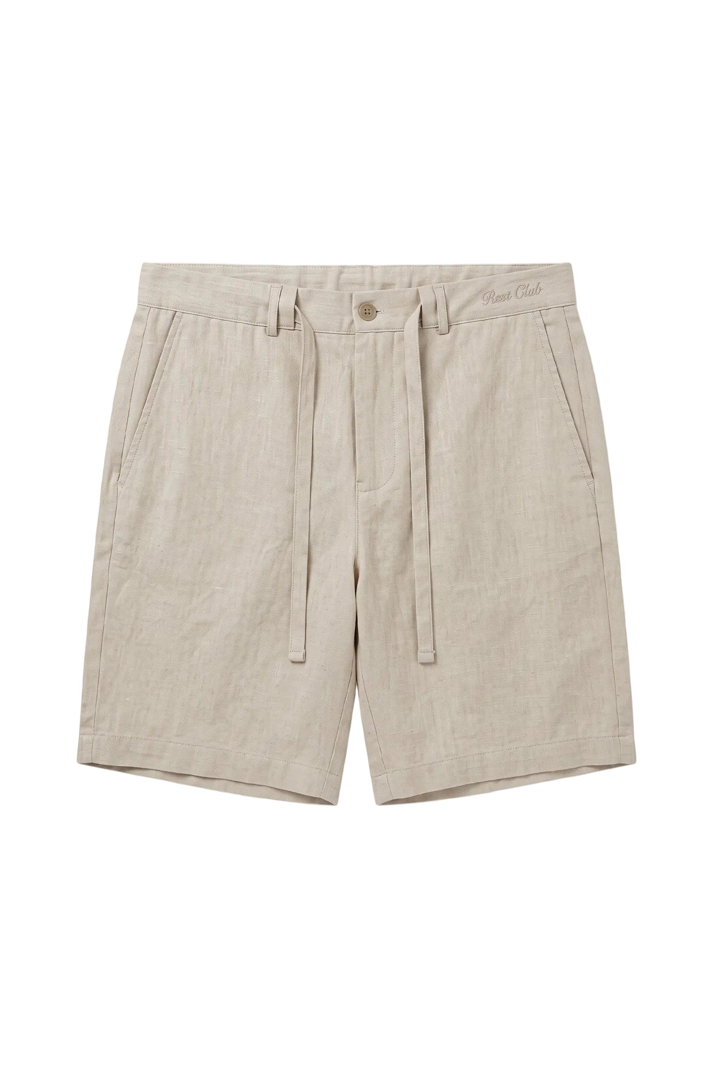 Erkek Relaxed Fit Rest Club Linen Short - Bej