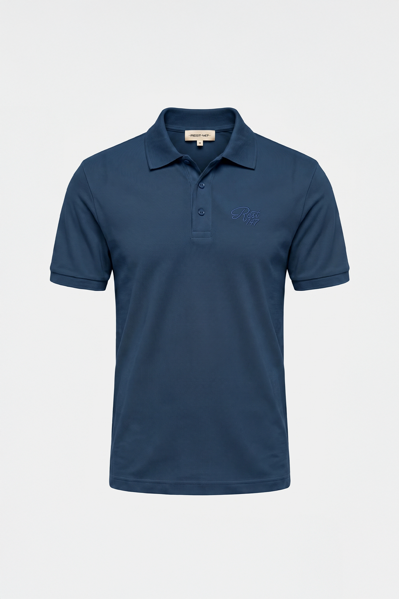 Erkek Relaxed Fit Rest Club Polo T-shirt - Koyu Mavi
