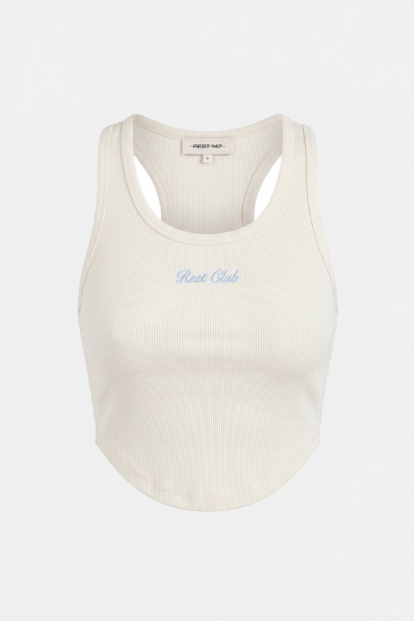 Kadın Rest Clup Crop Top Tank - Ekru