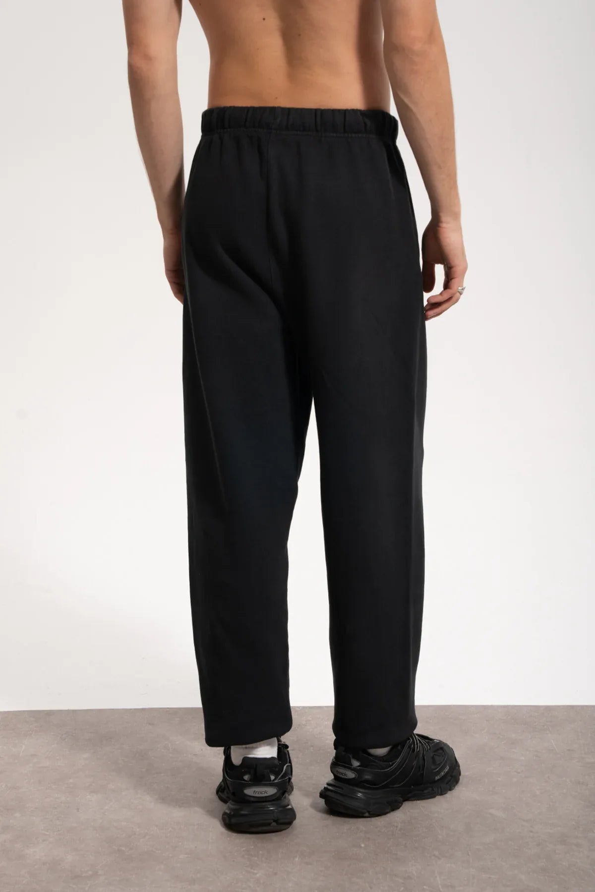 Erkek Relaxed Fit Washed Sweatpants - Siyah - REST 147