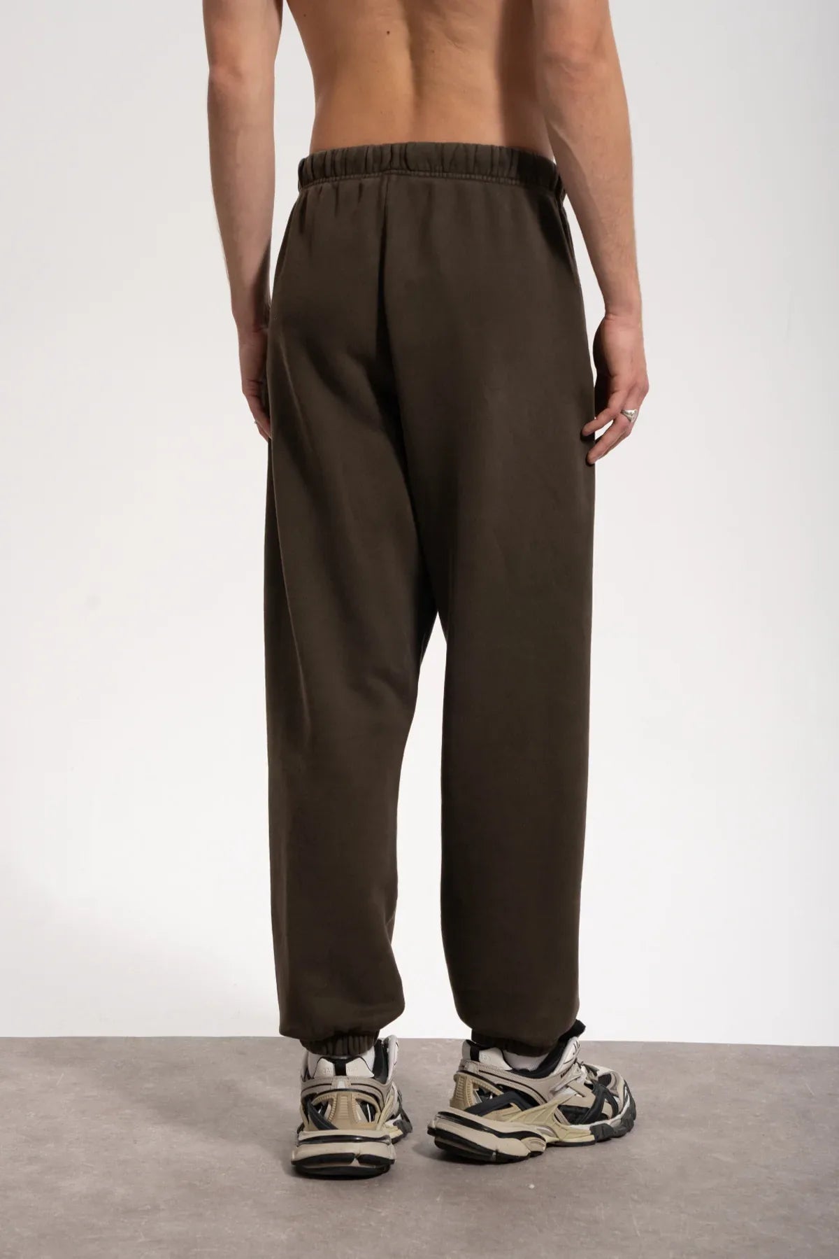 Erkek Relaxed Fit Washed Sweatpants - Kahverengi - REST 147