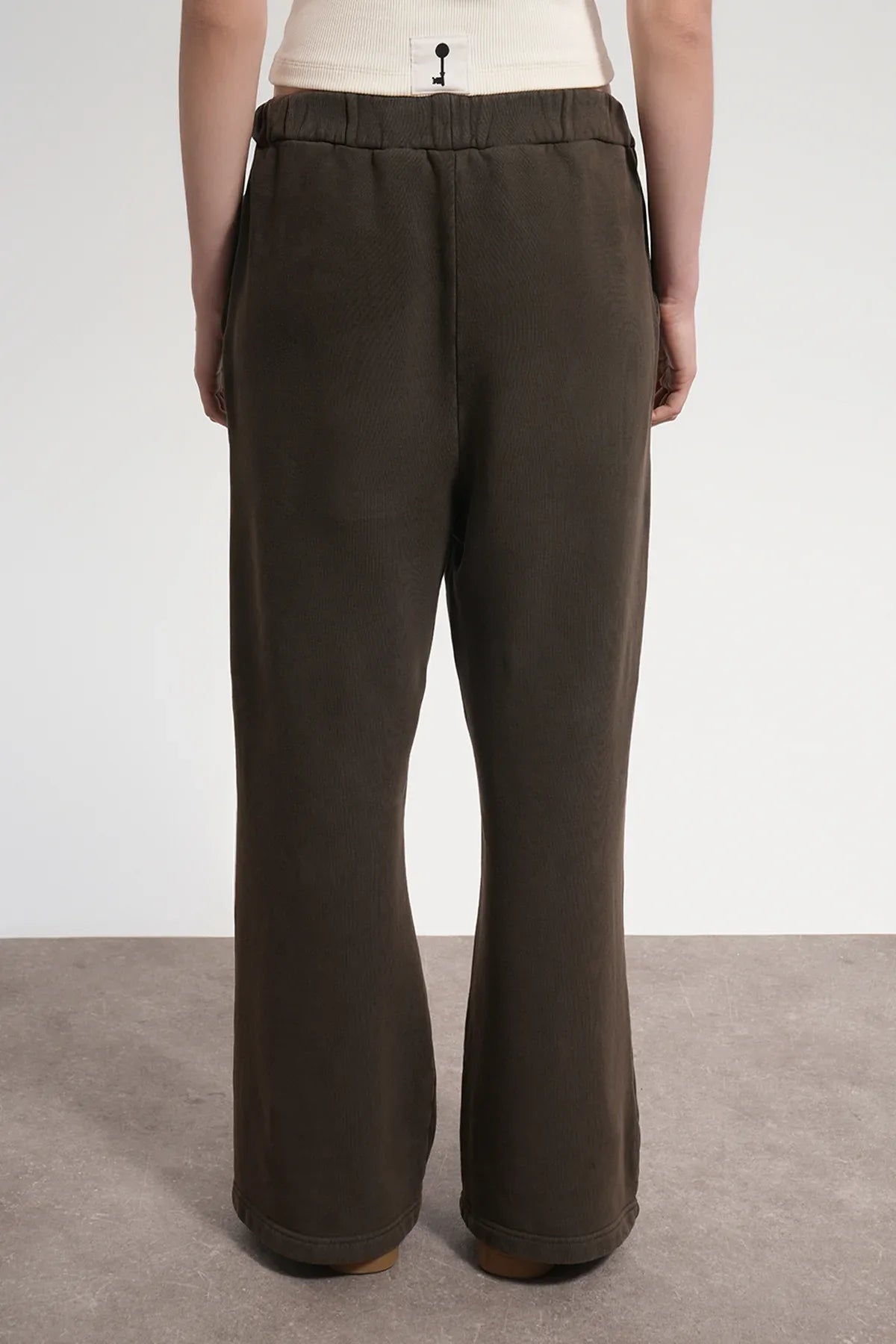 Kadın Flared Wide Leg Washed Sweatpants - Kahverengi - REST 147