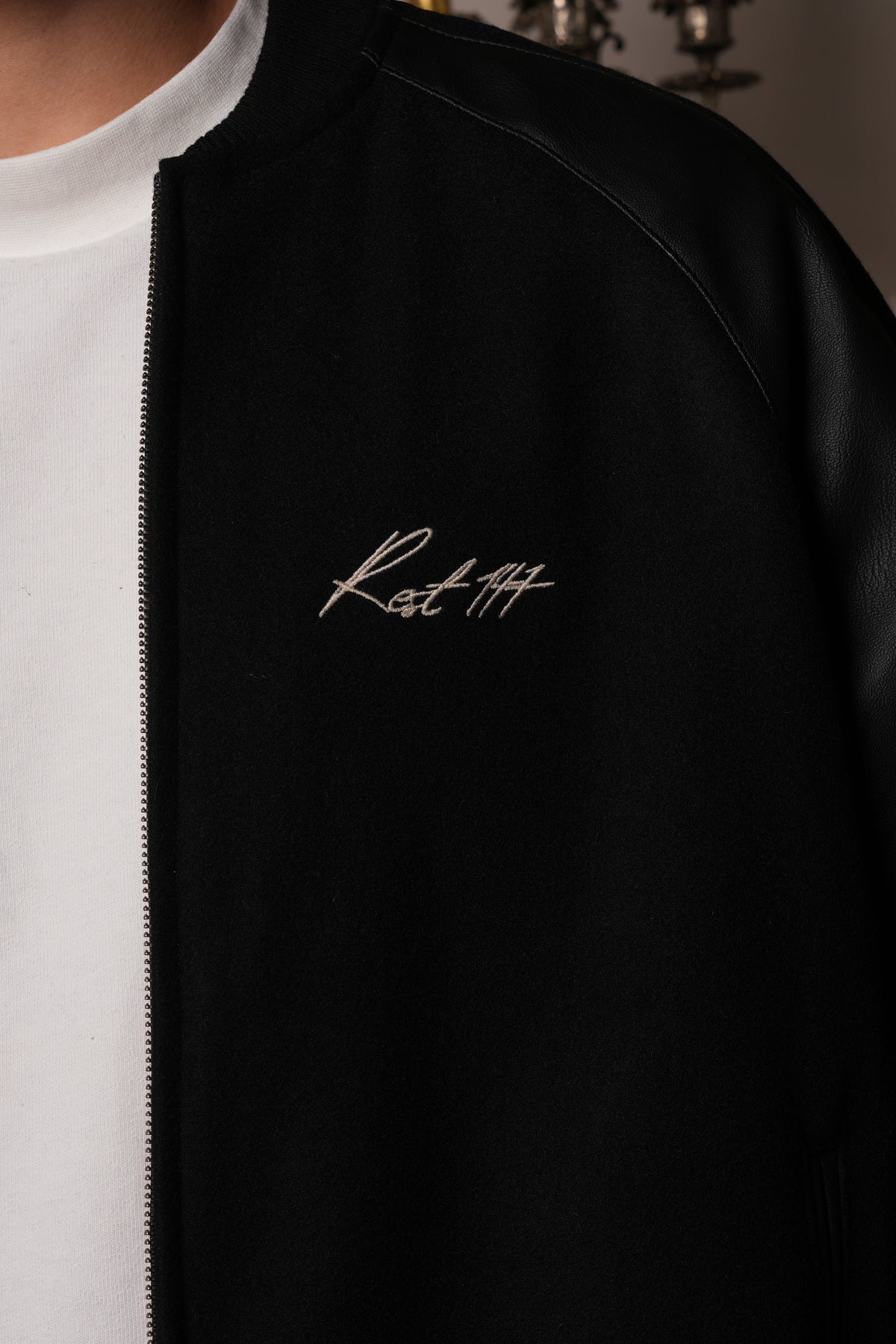 Unisex Relaxed Fit Unisex College Jacket - Siyah