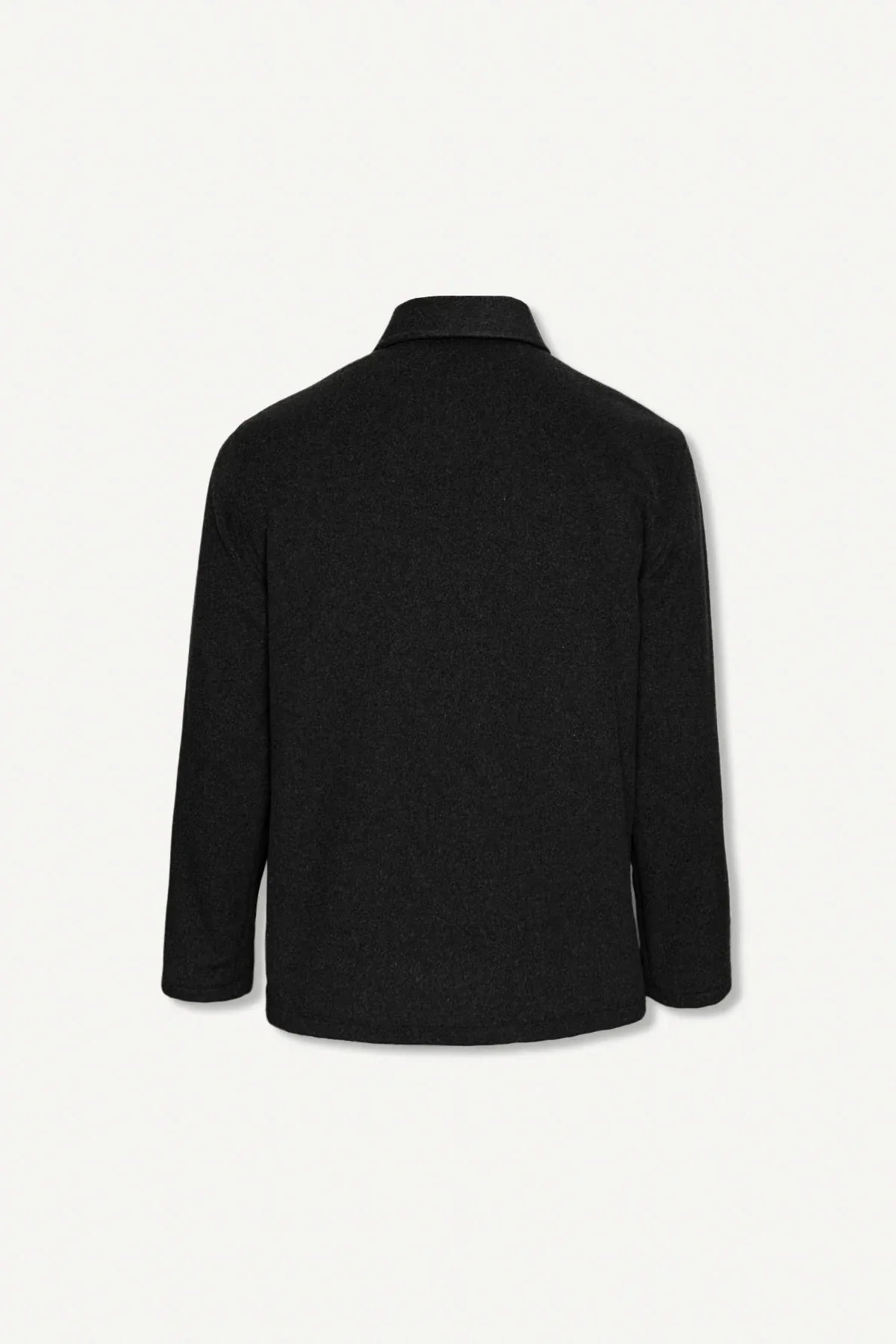 Erkek Relaxed Fit Wool Zipper Jacket Siyah - REST 147