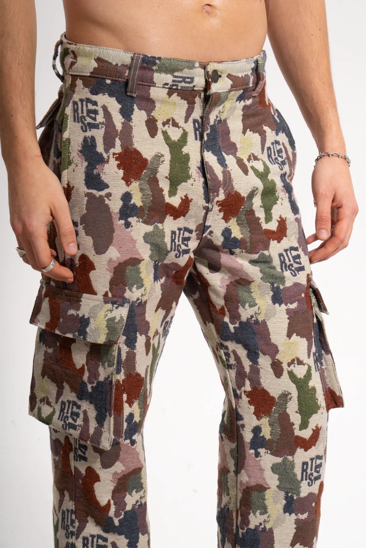 Erkek Relaxed Fit Jacar Camouflage Cargo Pants - Kamuflaj - REST 147