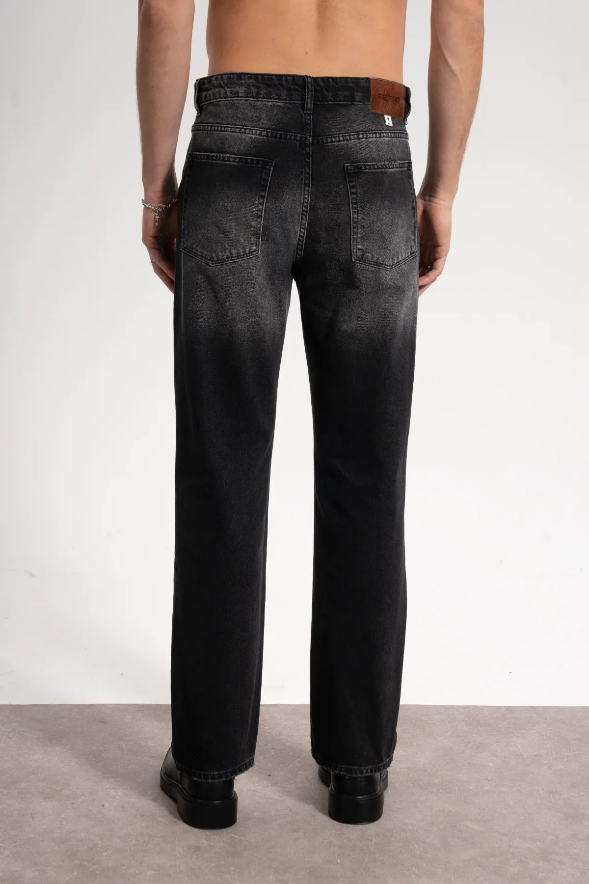 Erkek Relaxed Fit Key Denim Pants - Siyah - REST 147