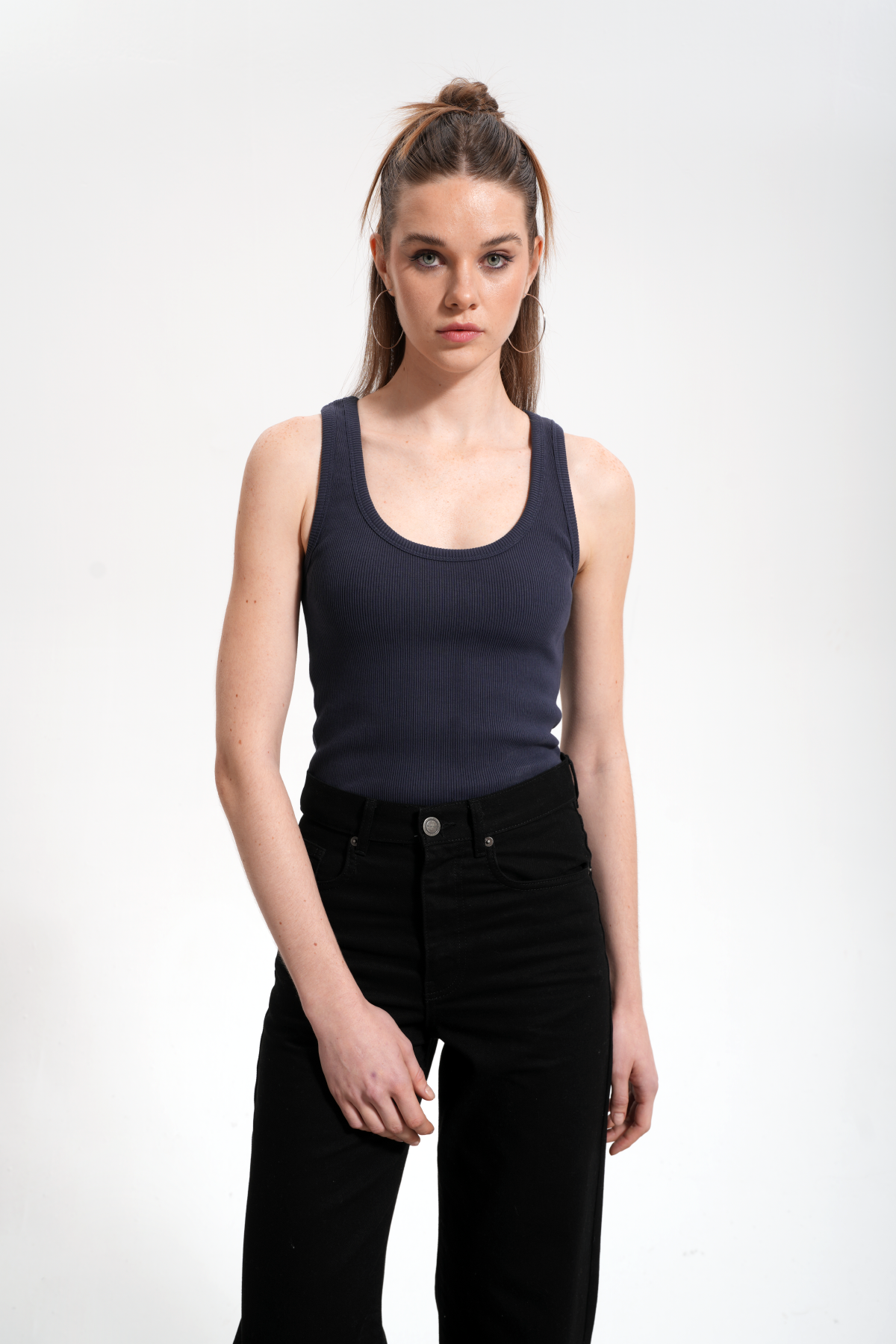 Kadın Straight Key Denim Pants - Siyah